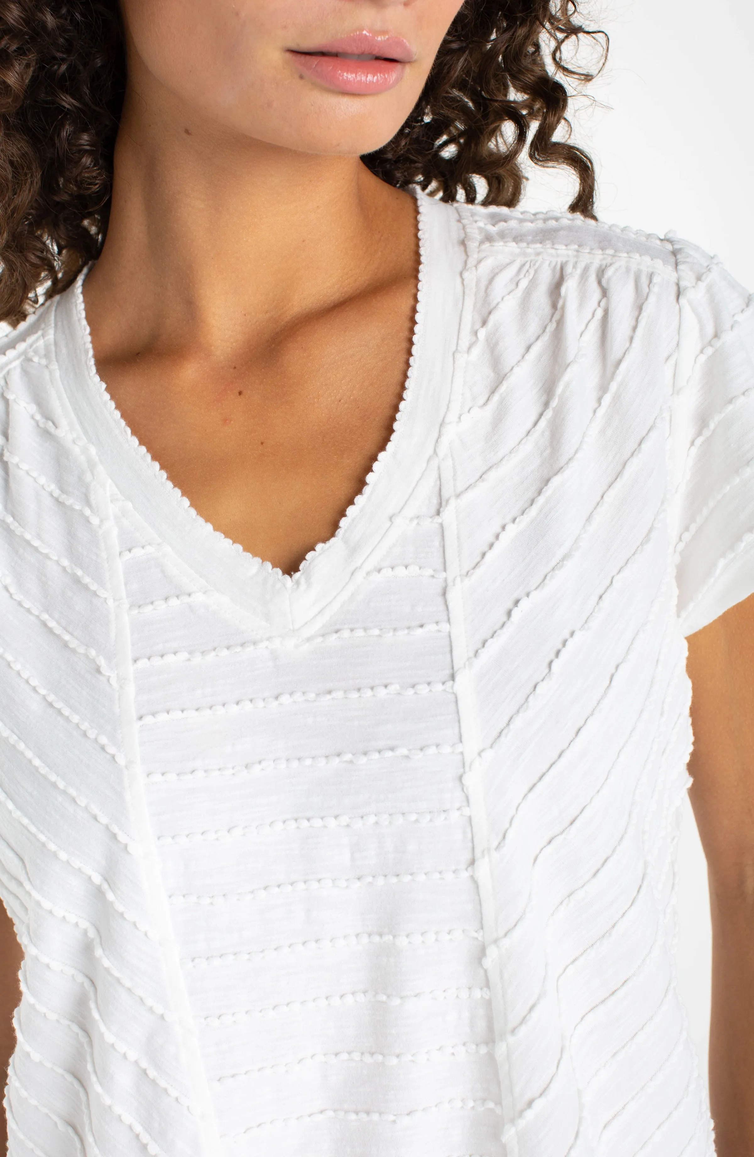 SHORT SLEEVE V-NECK KNIT TOP sold by Liverpool Jeans Company product image thumbnail 3