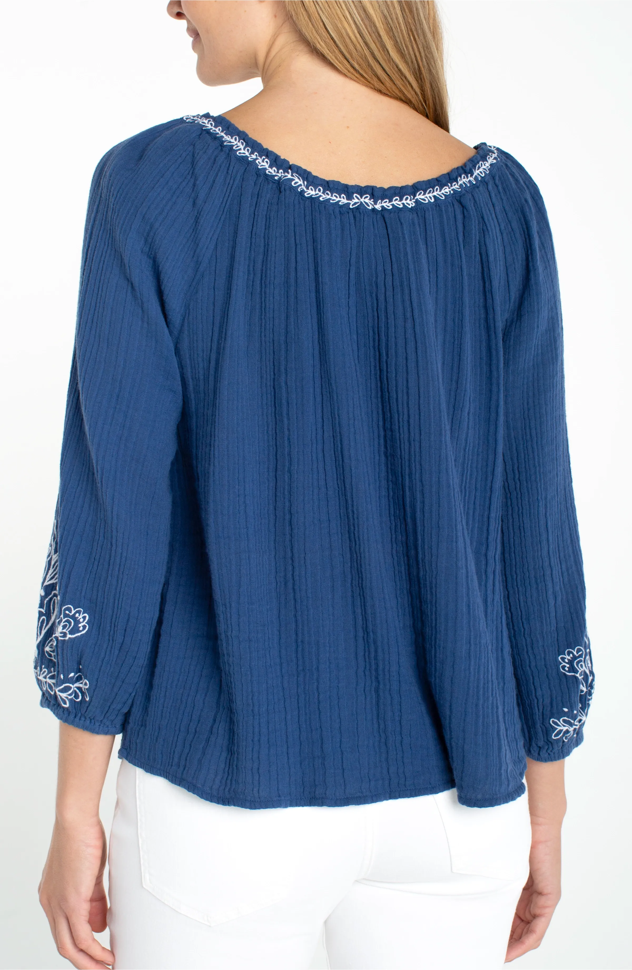 PETITE 3/4 SLEEVE WOVEN TOP sold by Liverpool Jeans Company product image thumbnail 2