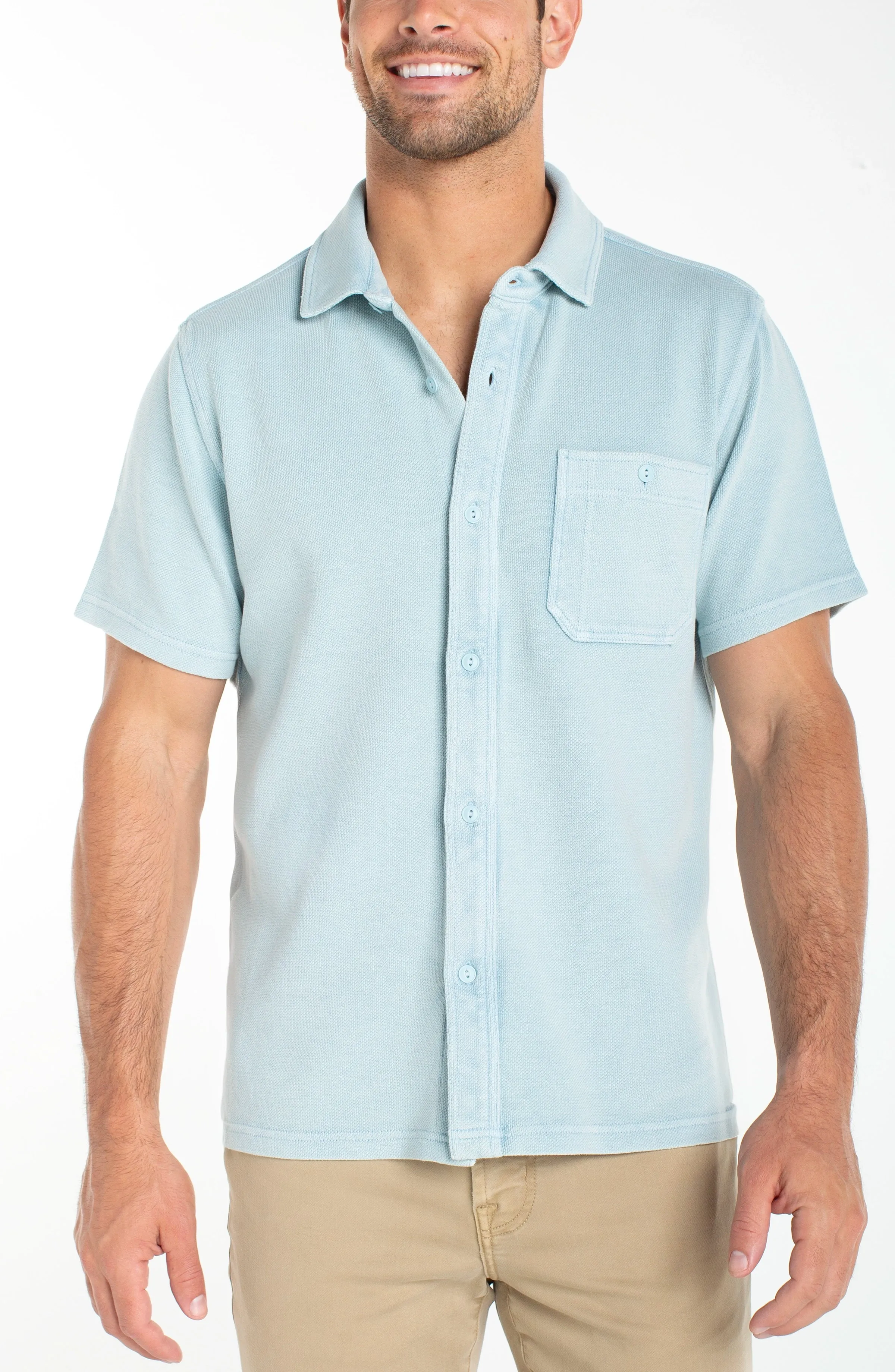 KNIT BUTTON UP SHIRT sold by Liverpool Jeans Company