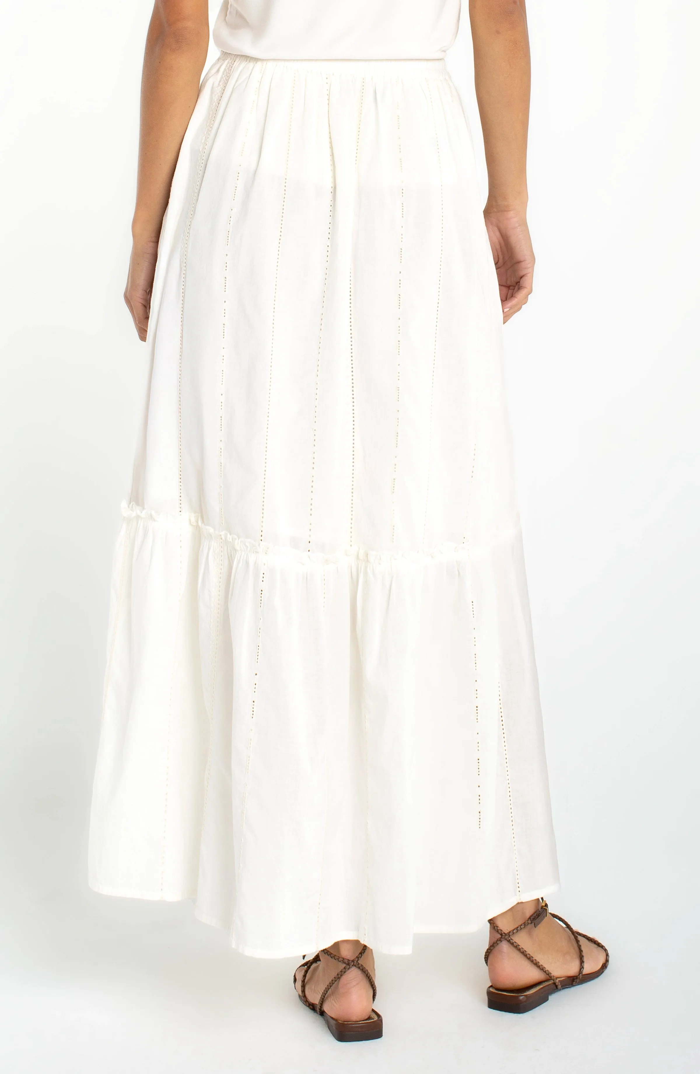 TIERED WOVEN PULL-ON MAXI SKIRT sold by Liverpool Jeans Company product image thumbnail 3