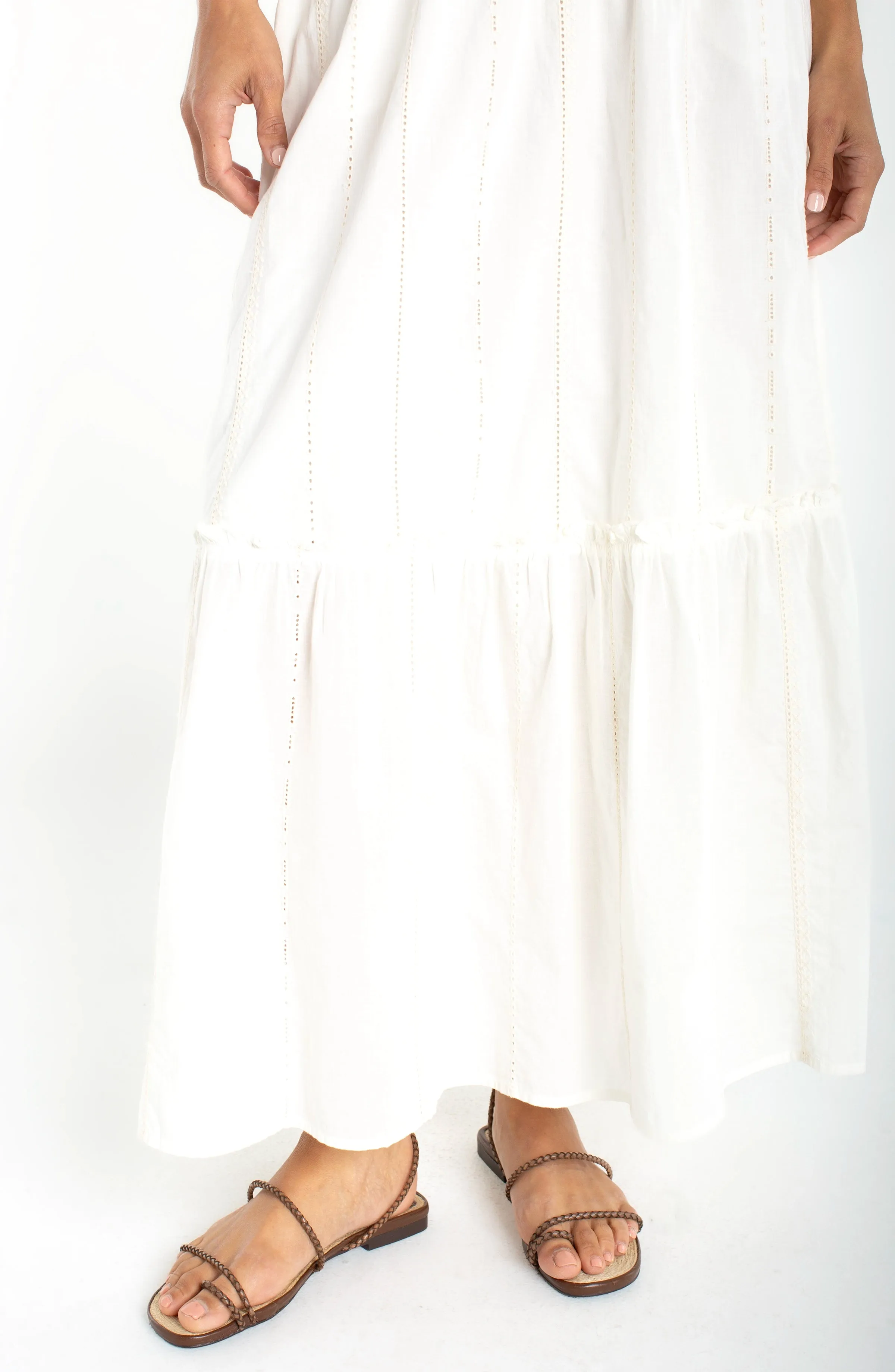 TIERED WOVEN PULL-ON MAXI SKIRT sold by Liverpool Jeans Company product image thumbnail 2