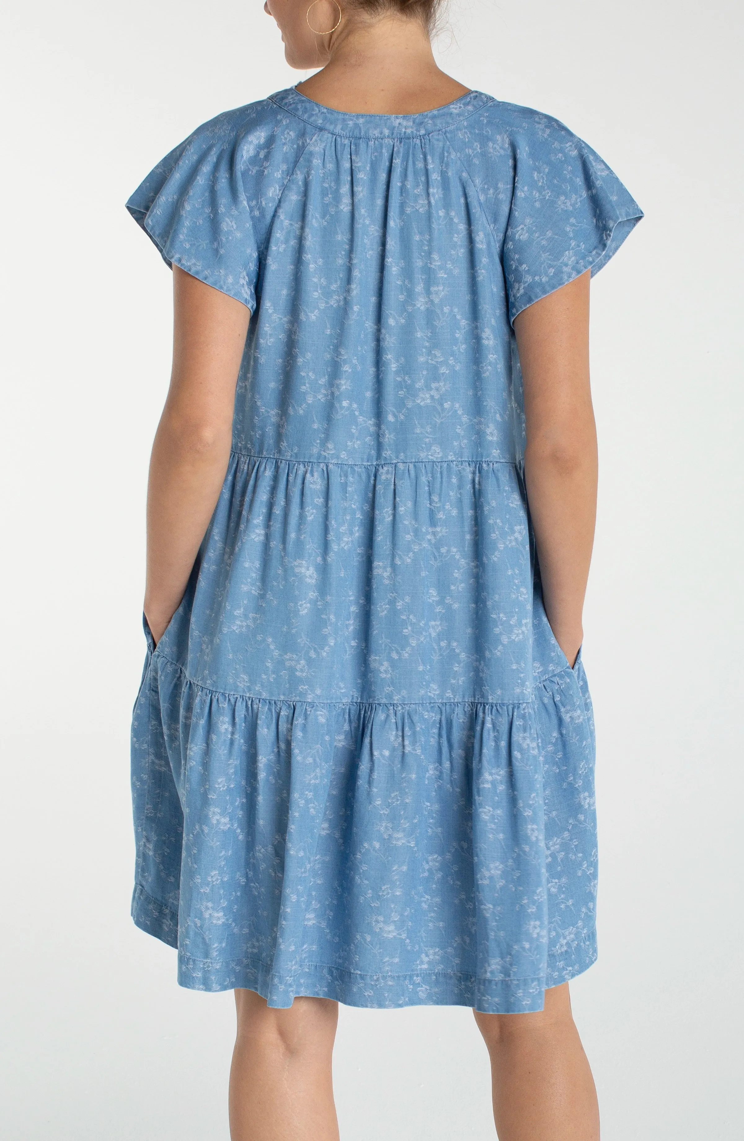 TIERED FLUTTER SLEEVE DRESS sold by Liverpool Jeans Company product image thumbnail 2