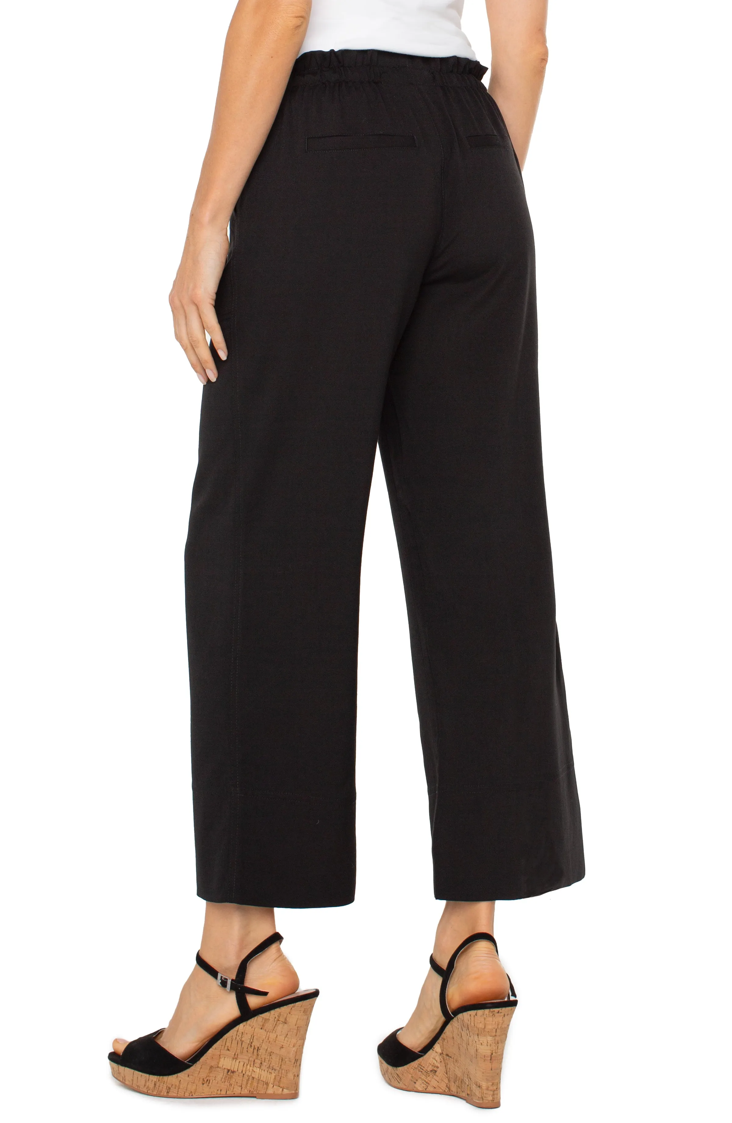 PETITE PULL-ON TIE WAIST WIDE LEG ANKLE sold by Liverpool Jeans Company product image thumbnail 3