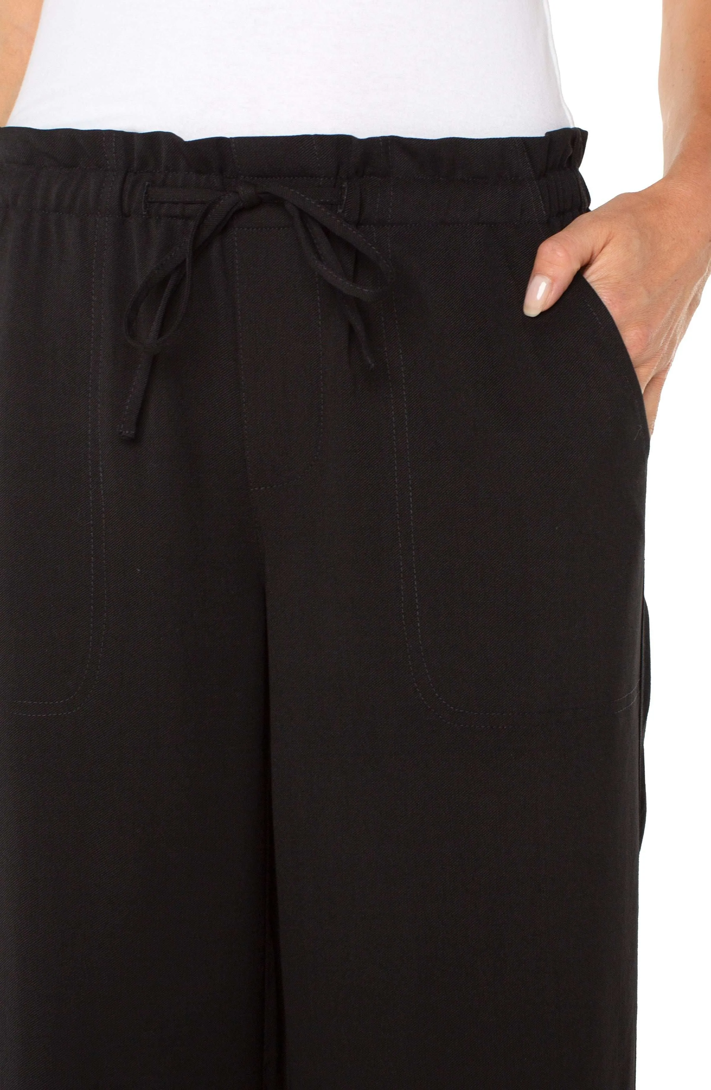 PETITE PULL-ON TIE WAIST WIDE LEG ANKLE sold by Liverpool Jeans Company product image thumbnail 2