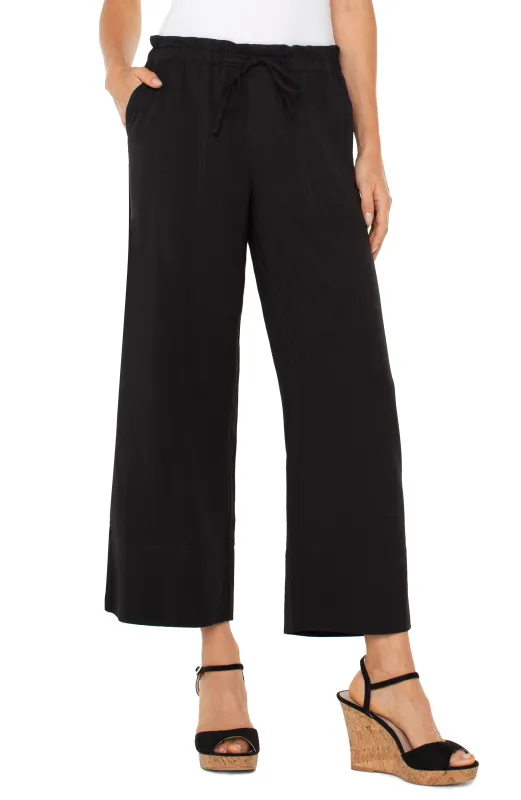 PETITE PULL-ON TIE WAIST WIDE LEG ANKLE made by Liverpool Jeans Company
