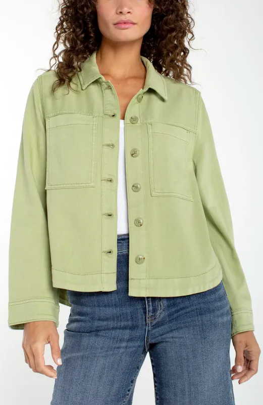 PETITE HIGH LOW DENIM SHACKET made by Liverpool Jeans Company