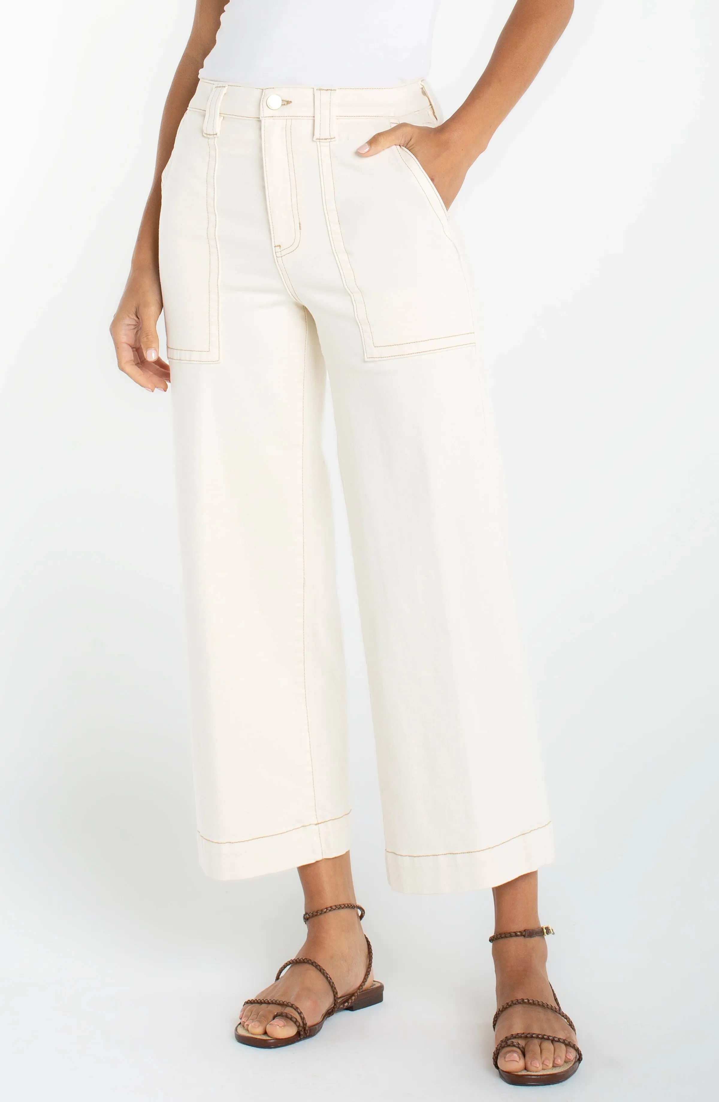 STRIDE WIDE LEG CROP WITH PATCH POCKET sold by Liverpool Jeans Company