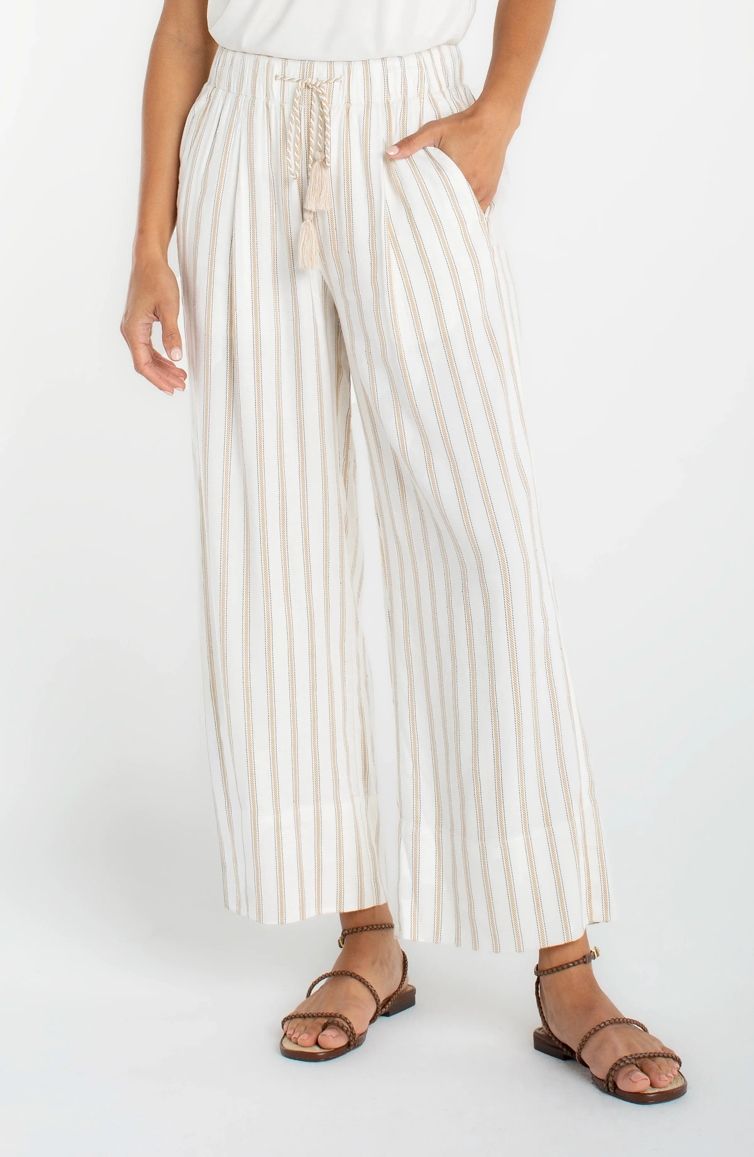 PETITE PULL-ON WIDE LEG CROP TROUSER sold by Liverpool Jeans Company