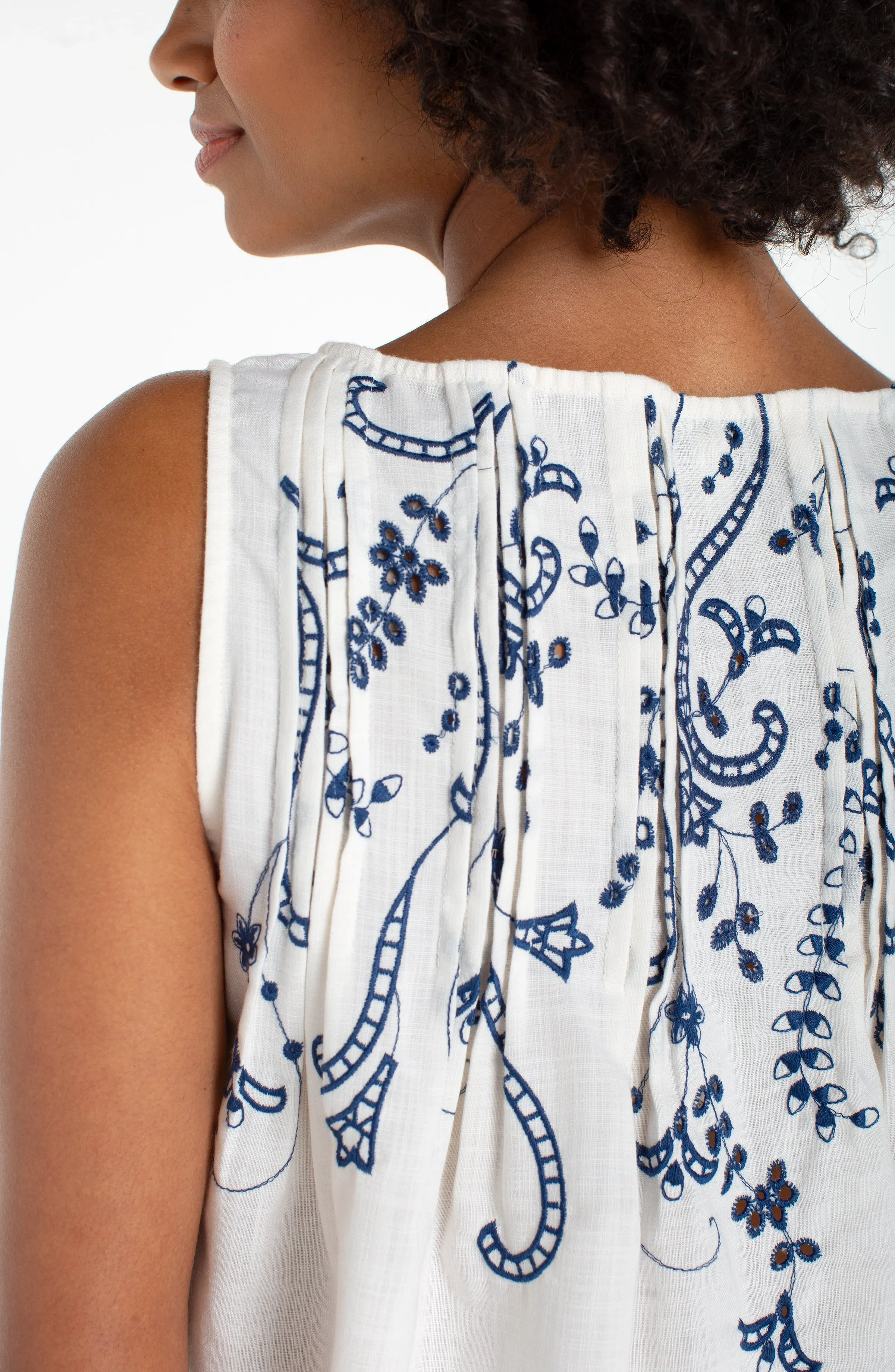 SLEEVELESS BOAT NECK WOVEN TOP sold by Liverpool Jeans Company product image thumbnail 2
