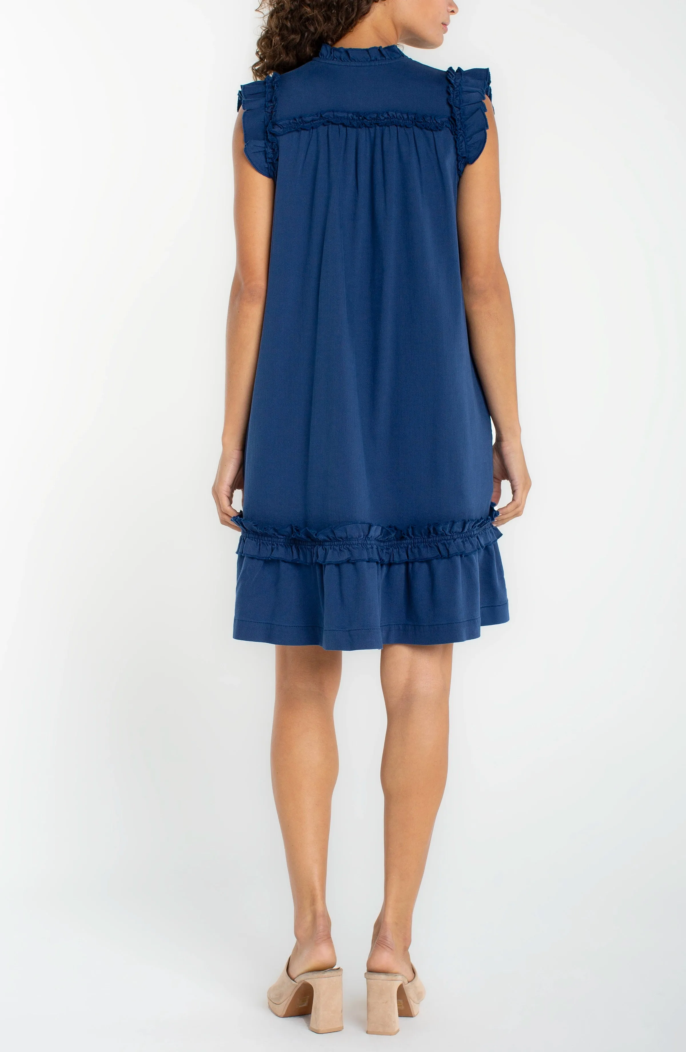 FLUTTER SLEEVE RUFFLED DRESS sold by Liverpool Jeans Company product image thumbnail 3