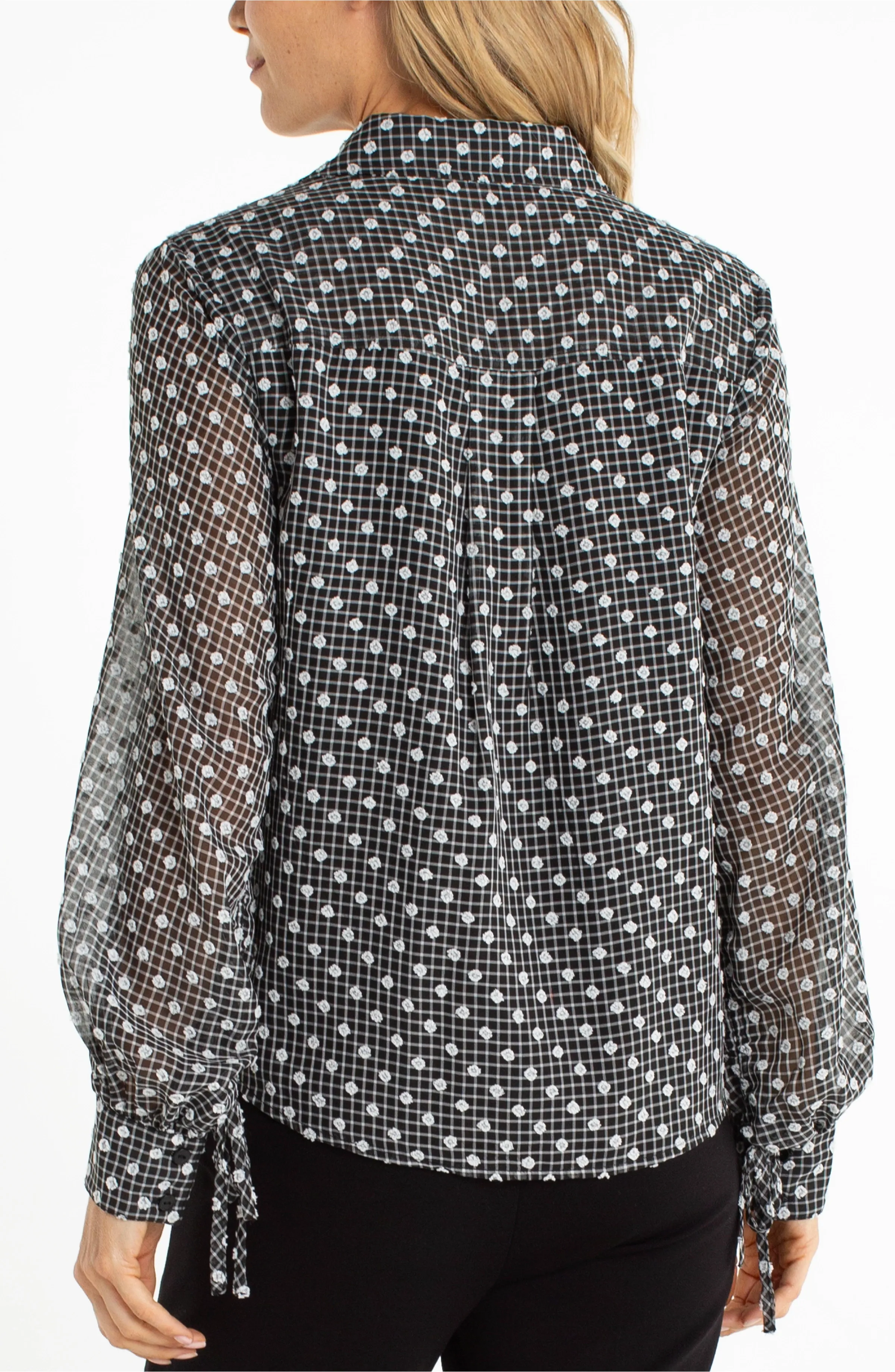 PETITE LONG SLEEVE WOVEN BLOUSE W/ SLEEVE TIE sold by Liverpool Jeans Company product image thumbnail 3