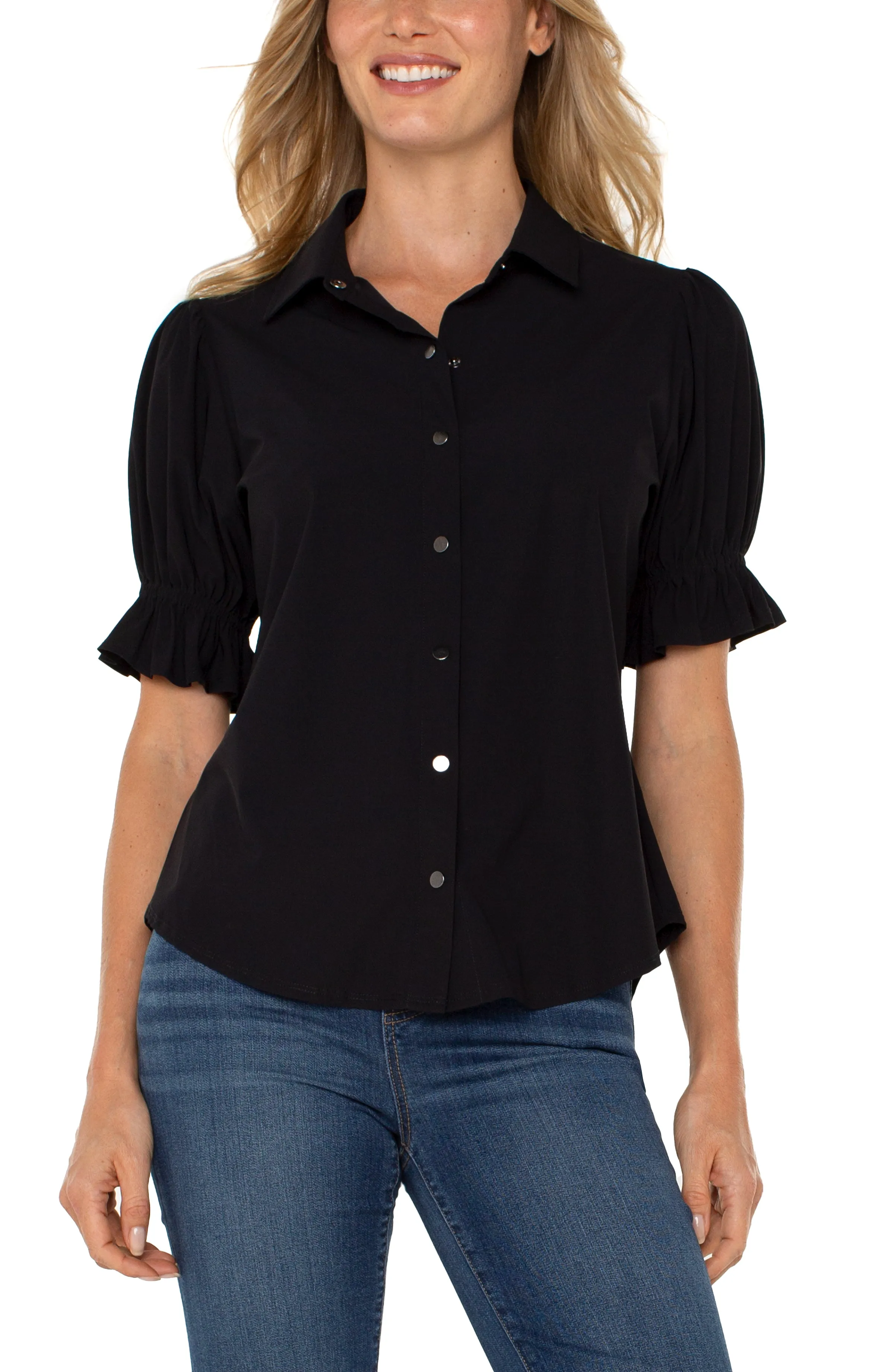 SNAP FRONT KNIT SHIRT sold by Liverpool Jeans Company