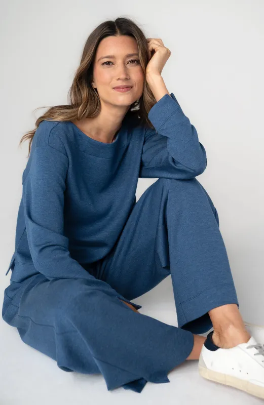 LONG SLEEVE BOAT NECK TOP made by Liverpool Jeans Company