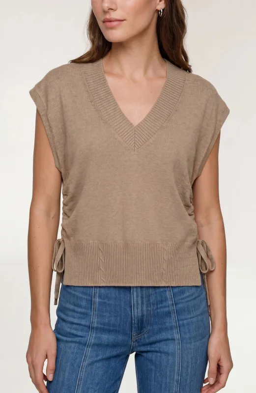 V-NECK DOLMAN SWEATER W/ TIES made by Liverpool Jeans Company