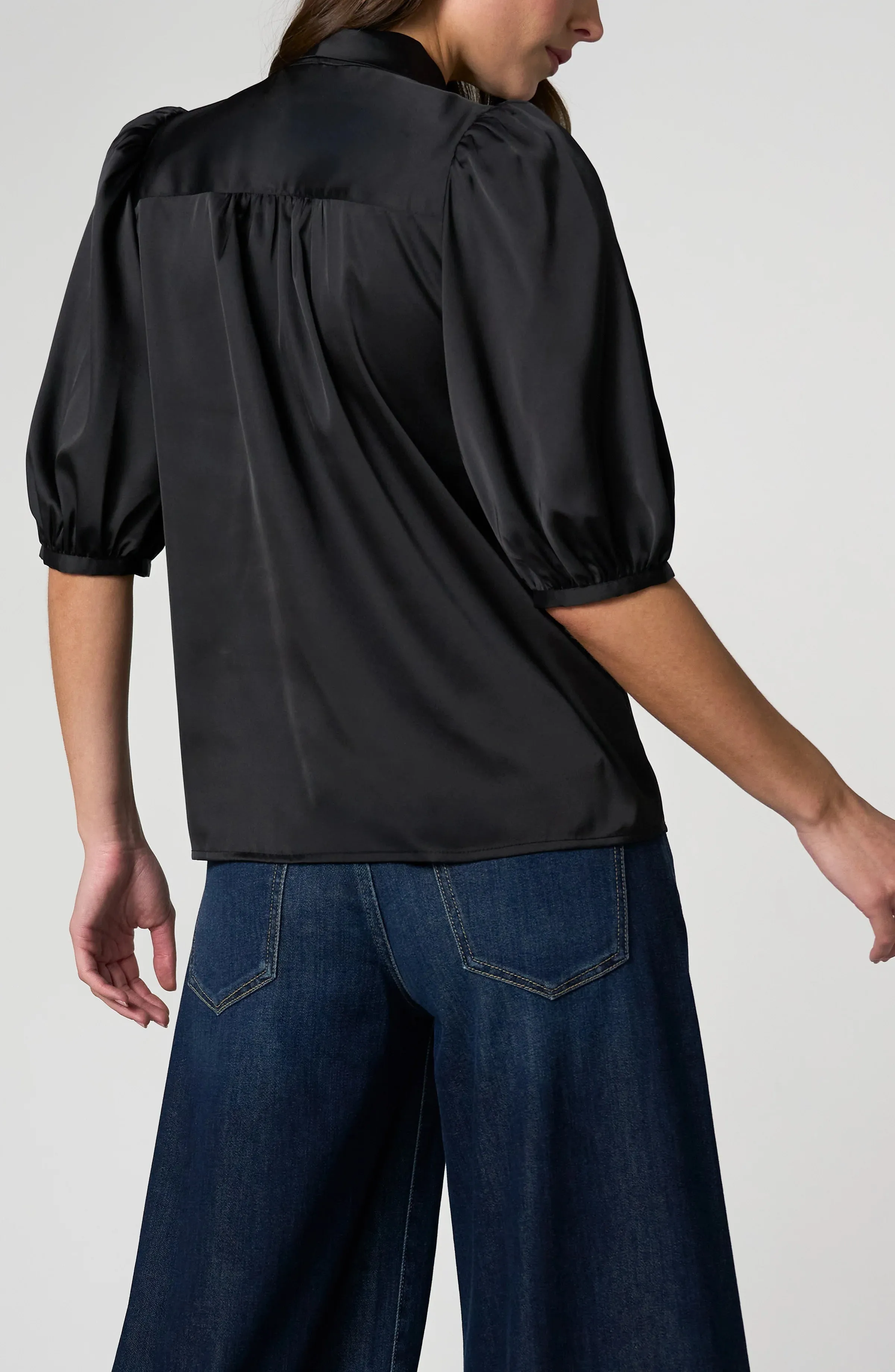 ELBOW LENGTH PUFF SLEEVE WOVEN TOP sold by Liverpool Jeans Company product image thumbnail 3