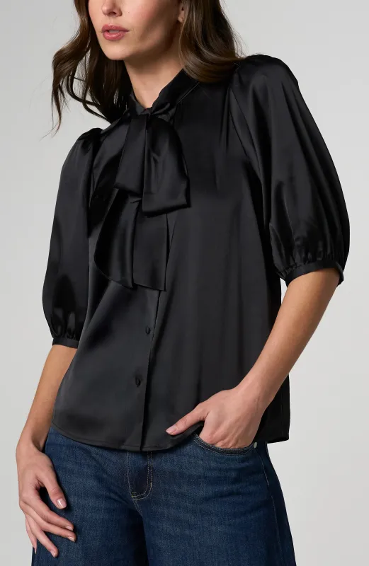 ELBOW LENGTH PUFF SLEEVE WOVEN TOP made by Liverpool Jeans Company