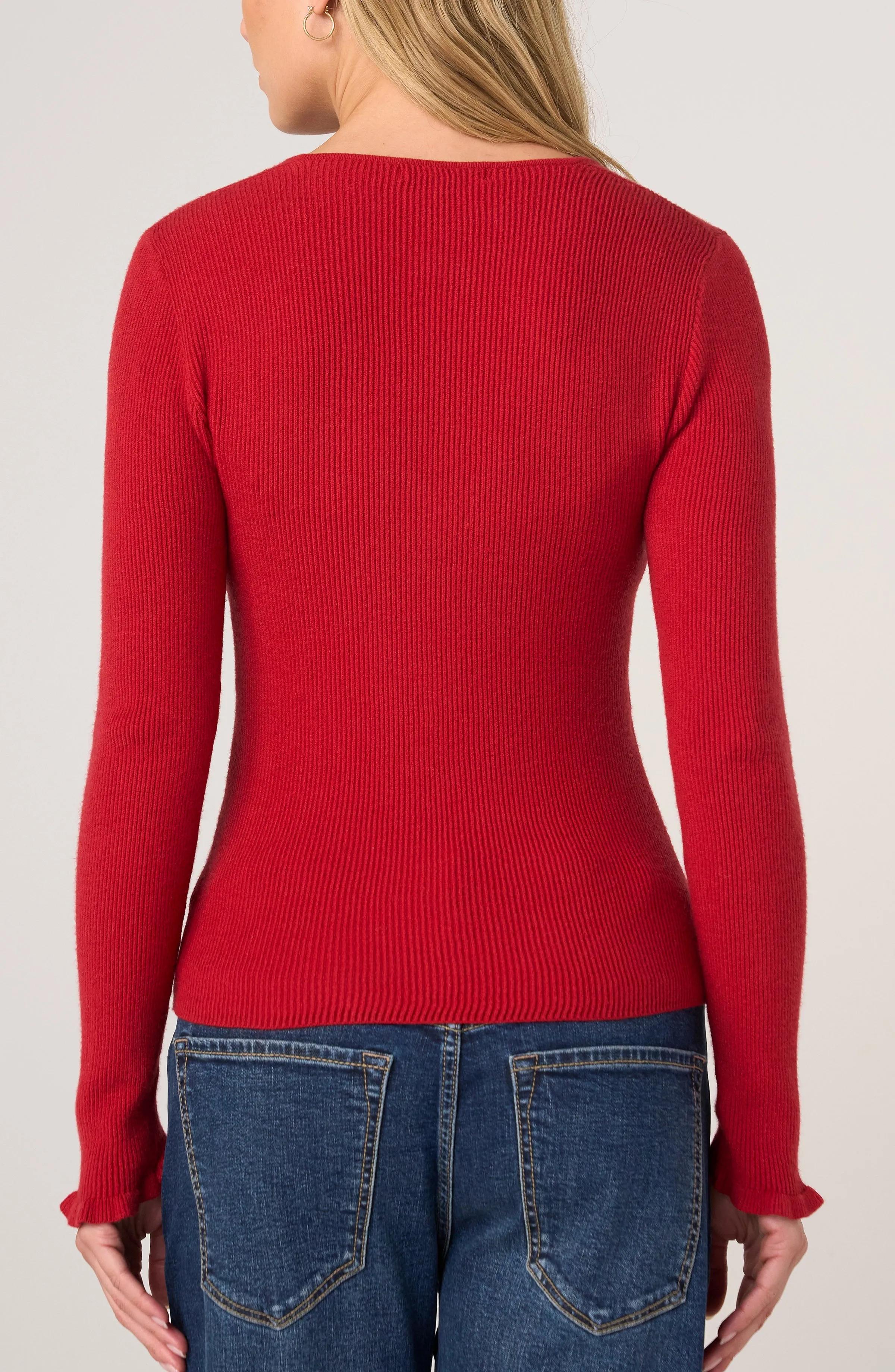 LONG SLEEVE SWEETHEART NECK SWEATER sold by Liverpool Jeans Company product image thumbnail 5