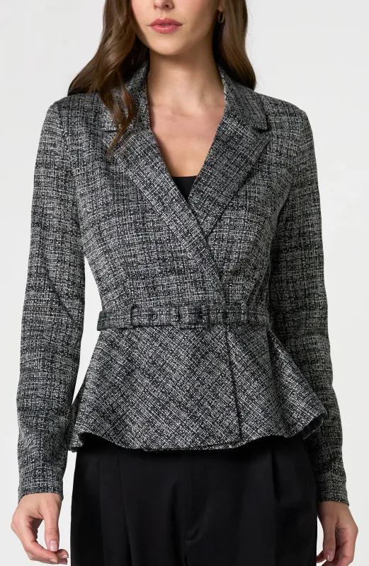 BELTED PEPLUM BLAZER made by Liverpool Jeans Company