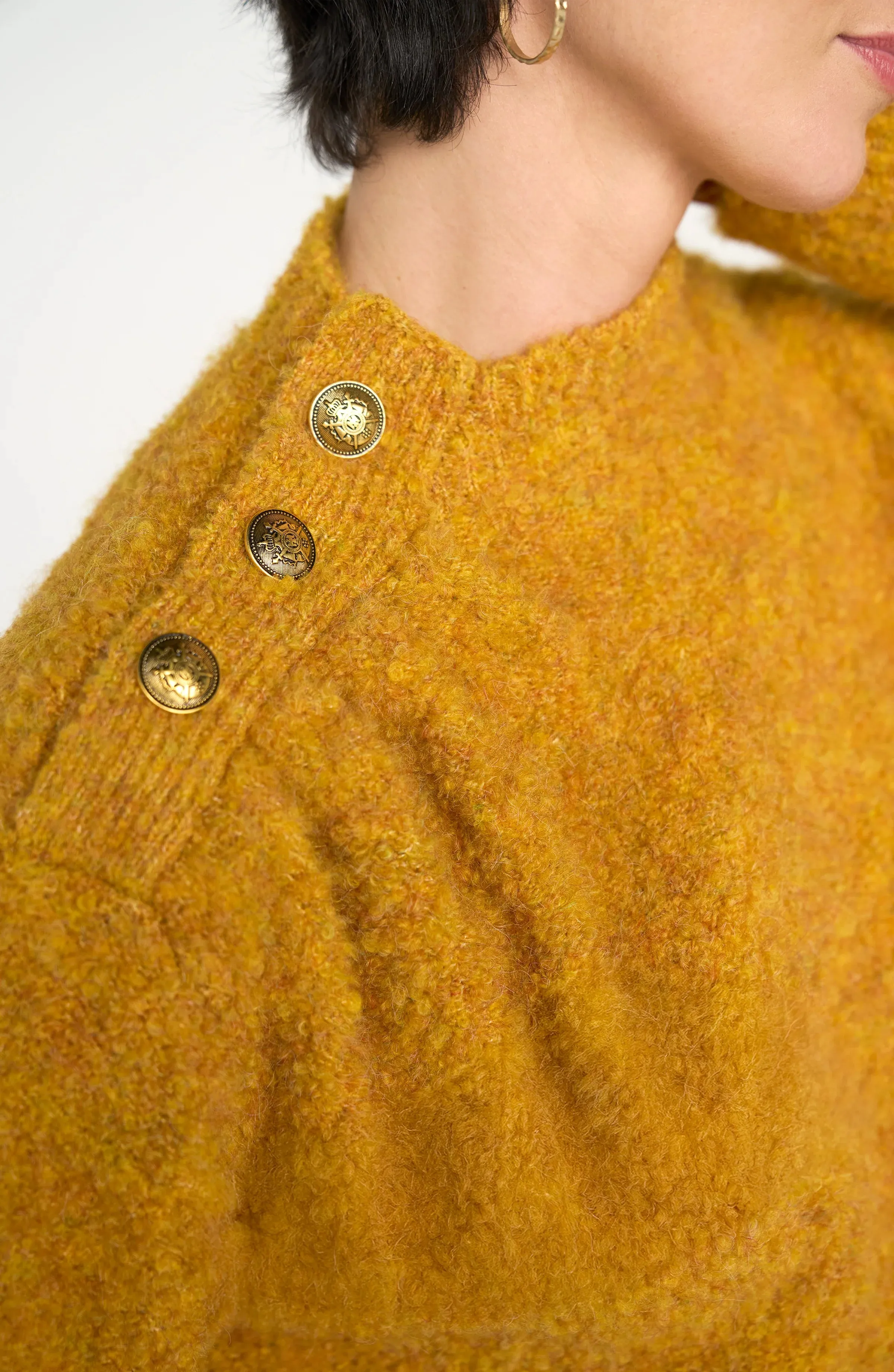 LONG SLEEVE MOCK NECK SWEATER W/ BUTTONS sold by Liverpool Jeans Company product image thumbnail 2