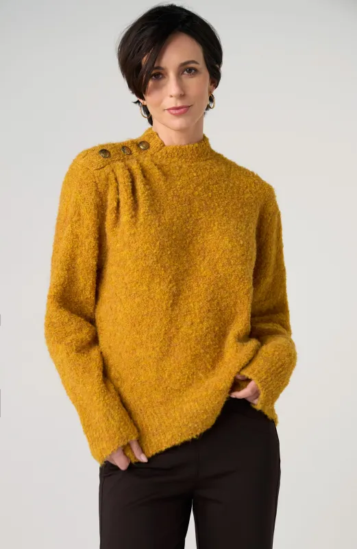 LONG SLEEVE MOCK NECK SWEATER W/ BUTTONS made by Liverpool Jeans Company