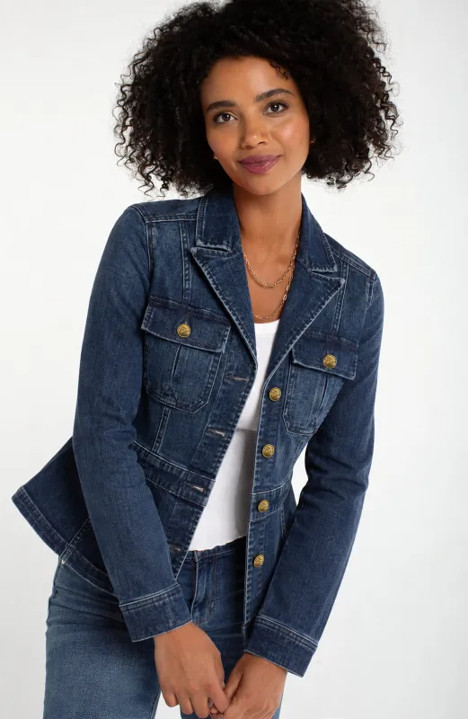 PEPLUM JACKET WITH TAB DETAIL made by Liverpool Jeans Company