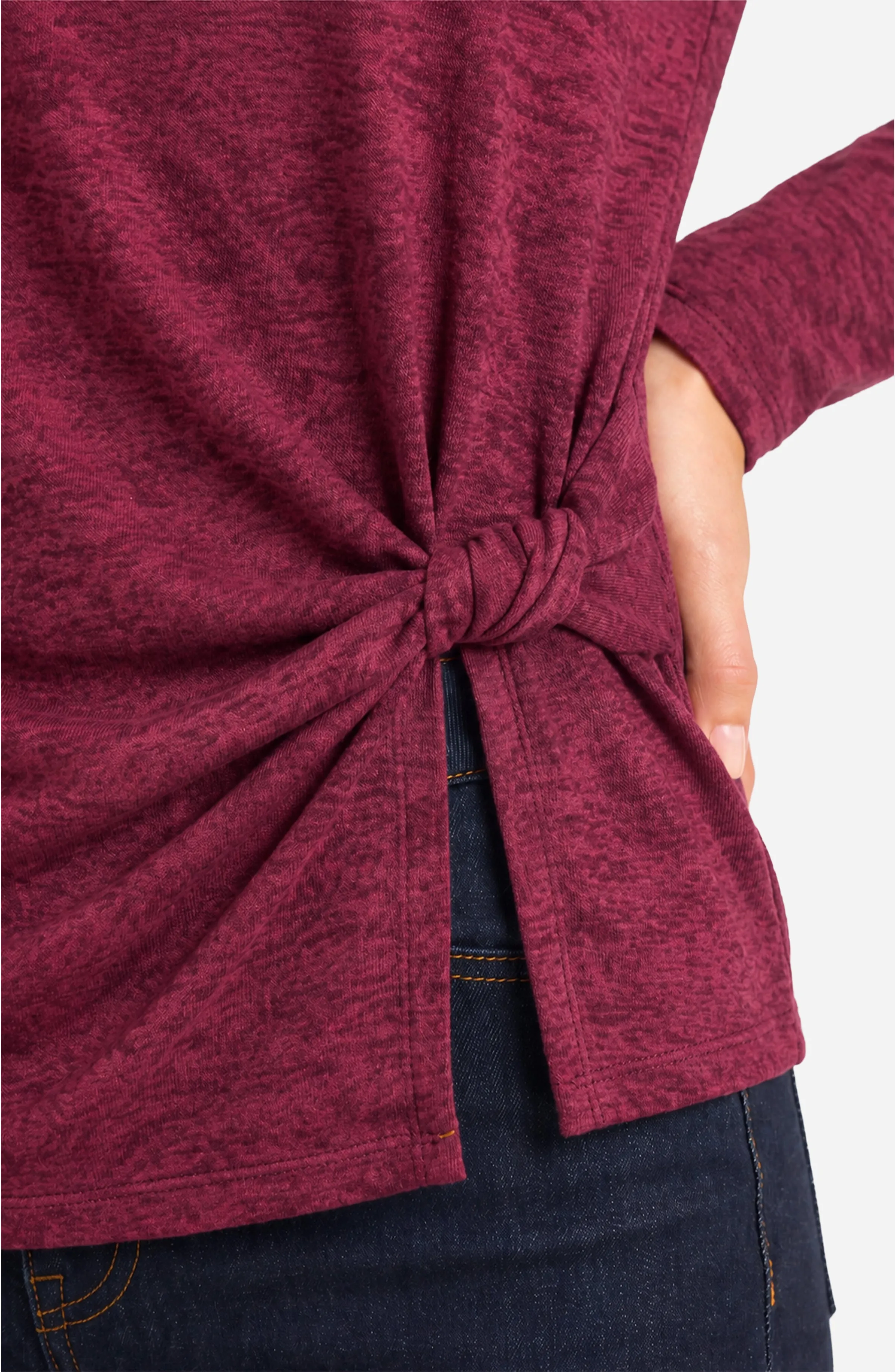 PETITE LONG SLEEVE BOAT NECK KNIT TOP W/ TWIST DETAIL sold by Liverpool Jeans Company product image thumbnail 4