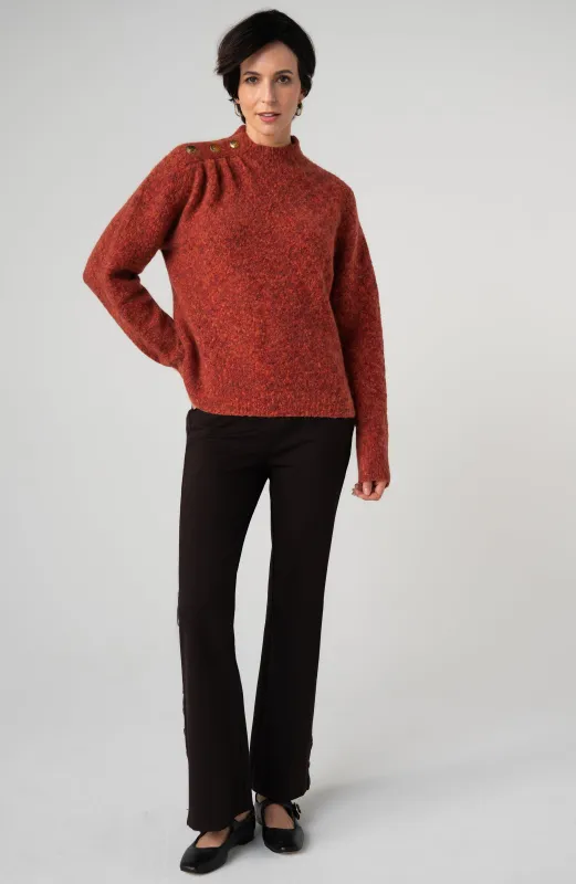 LONG SLEEVE MOCK NECK SWEATER W/ BUTTONS made by Liverpool Jeans Company
