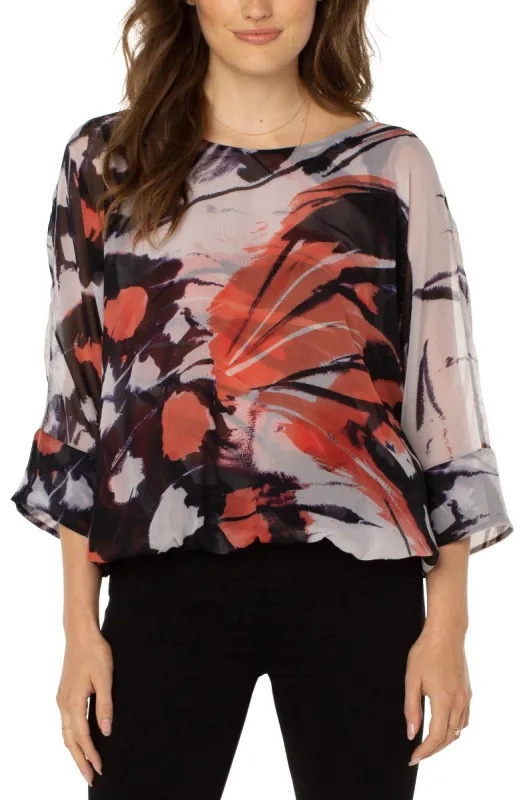 GATHERED HEM DOLMAN TOP WITH TIE BACK sold by Liverpool Jeans Company