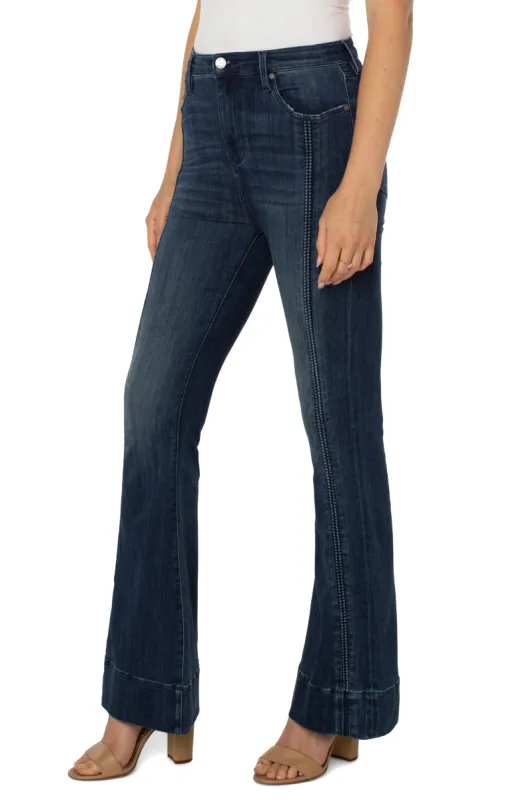 HANNAH HI-RISE SUPER FLARE WITH TEXTURED TRIM sold by Liverpool Jeans Company
