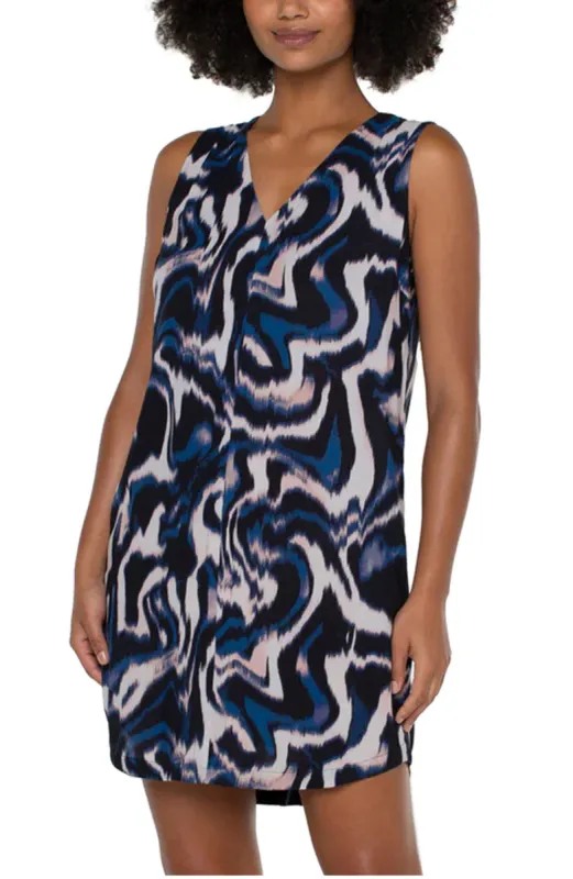 SLEEVELESS DOUBLE V-NECK WOVEN DRESS sold by Liverpool Jeans Company