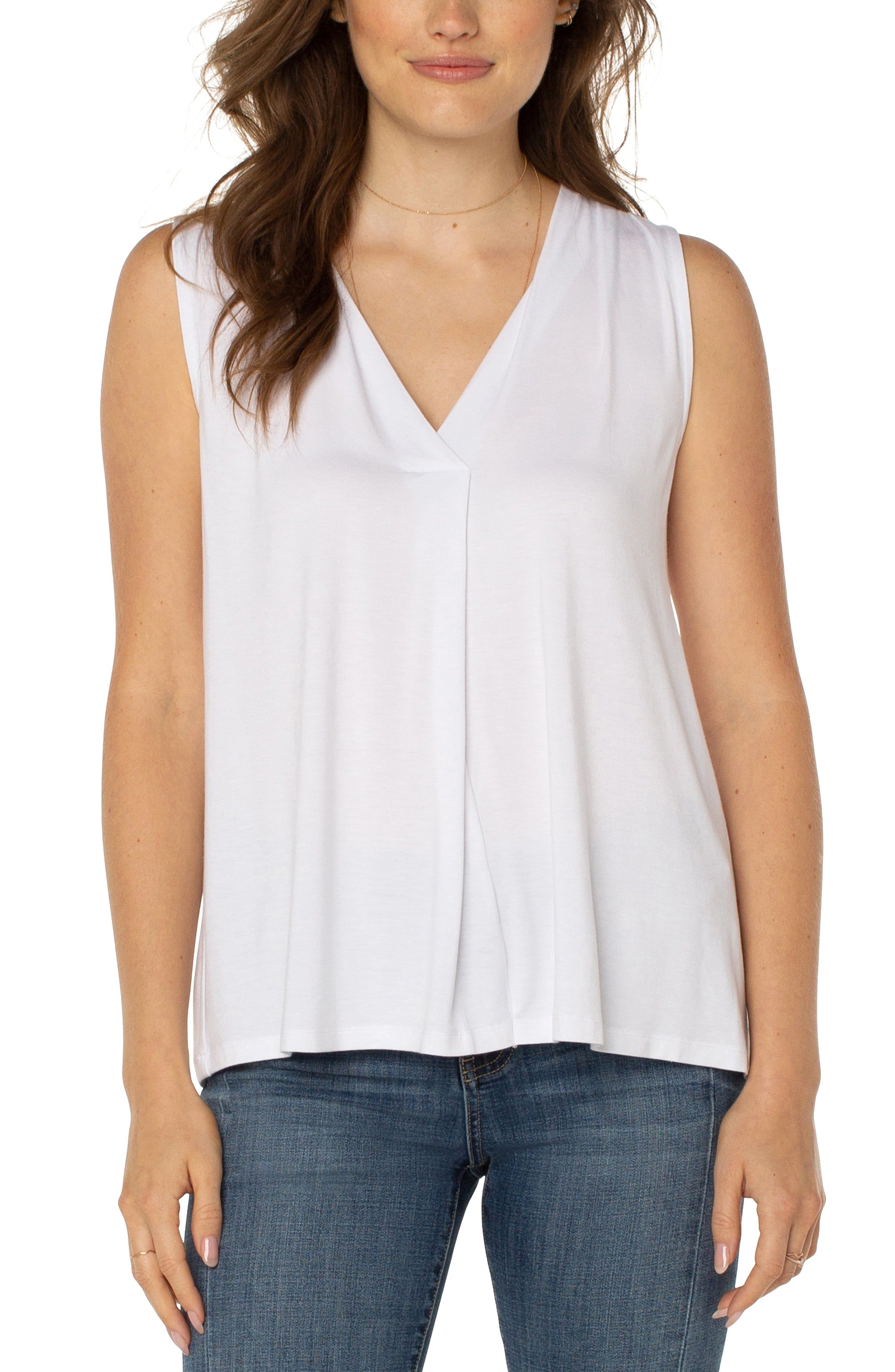 SLEEVELESS V-NECK KNIT TOP sold by Liverpool Jeans Company