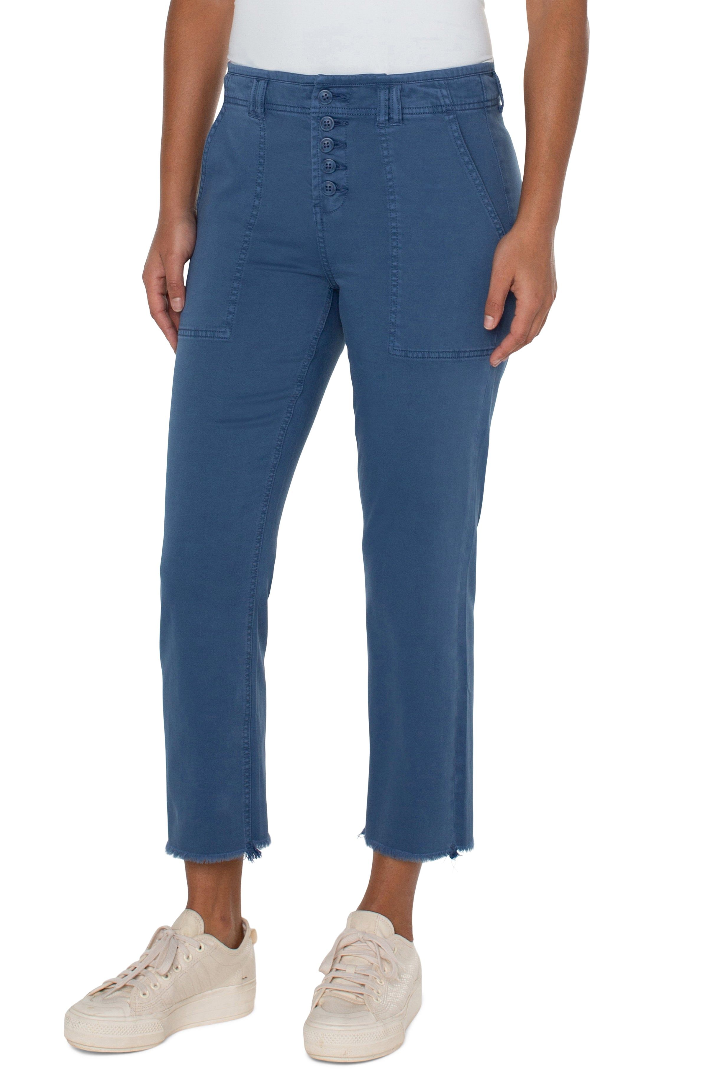 HI-RISE CROP STRAIGHT WITH EXPOSED BUTTON FLY sold by Liverpool Jeans Company product image thumbnail 3