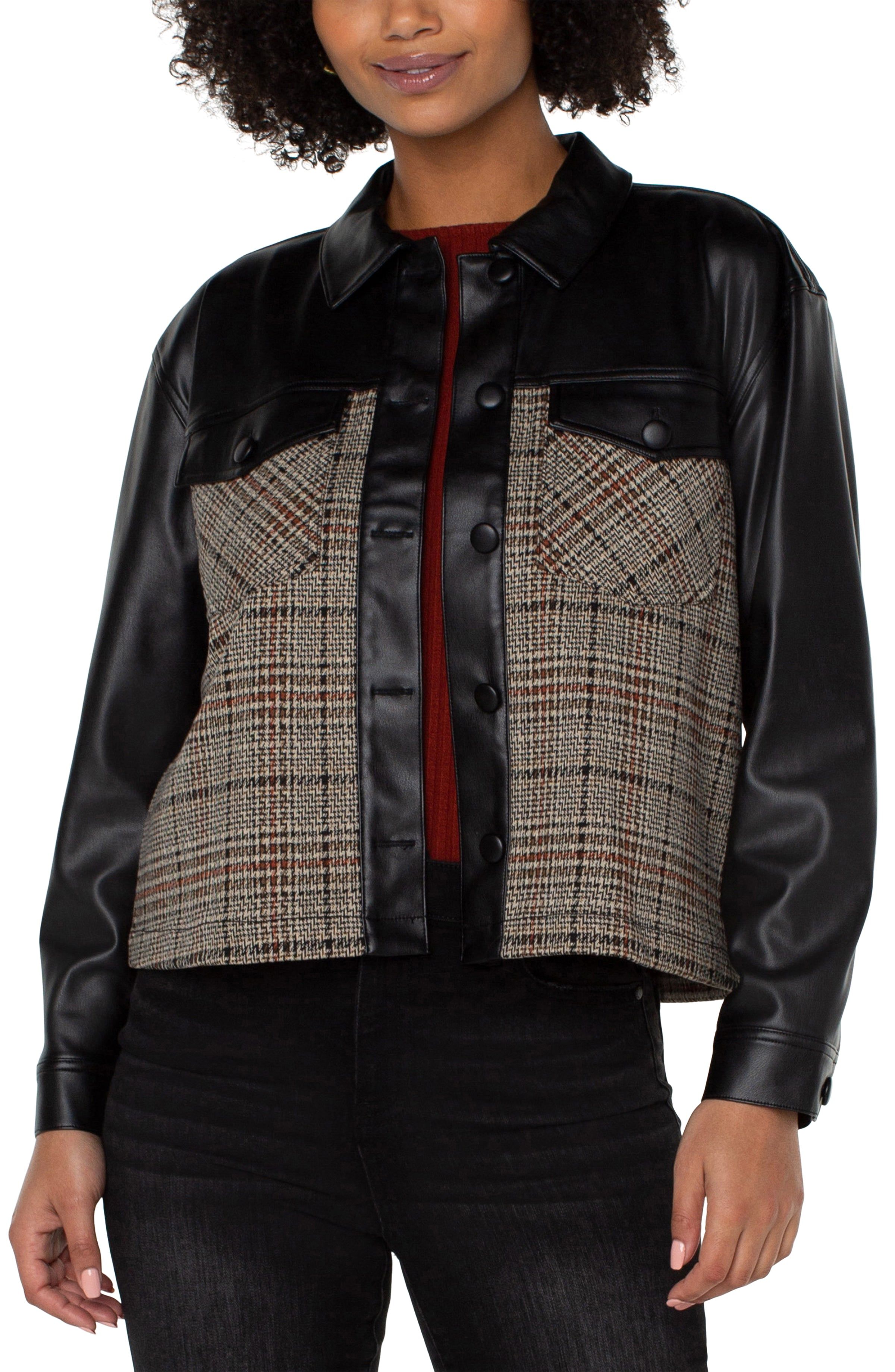 SHIRT JACKET WITH CONTRAST SLEEVES sold by Liverpool Jeans Company product image thumbnail 4