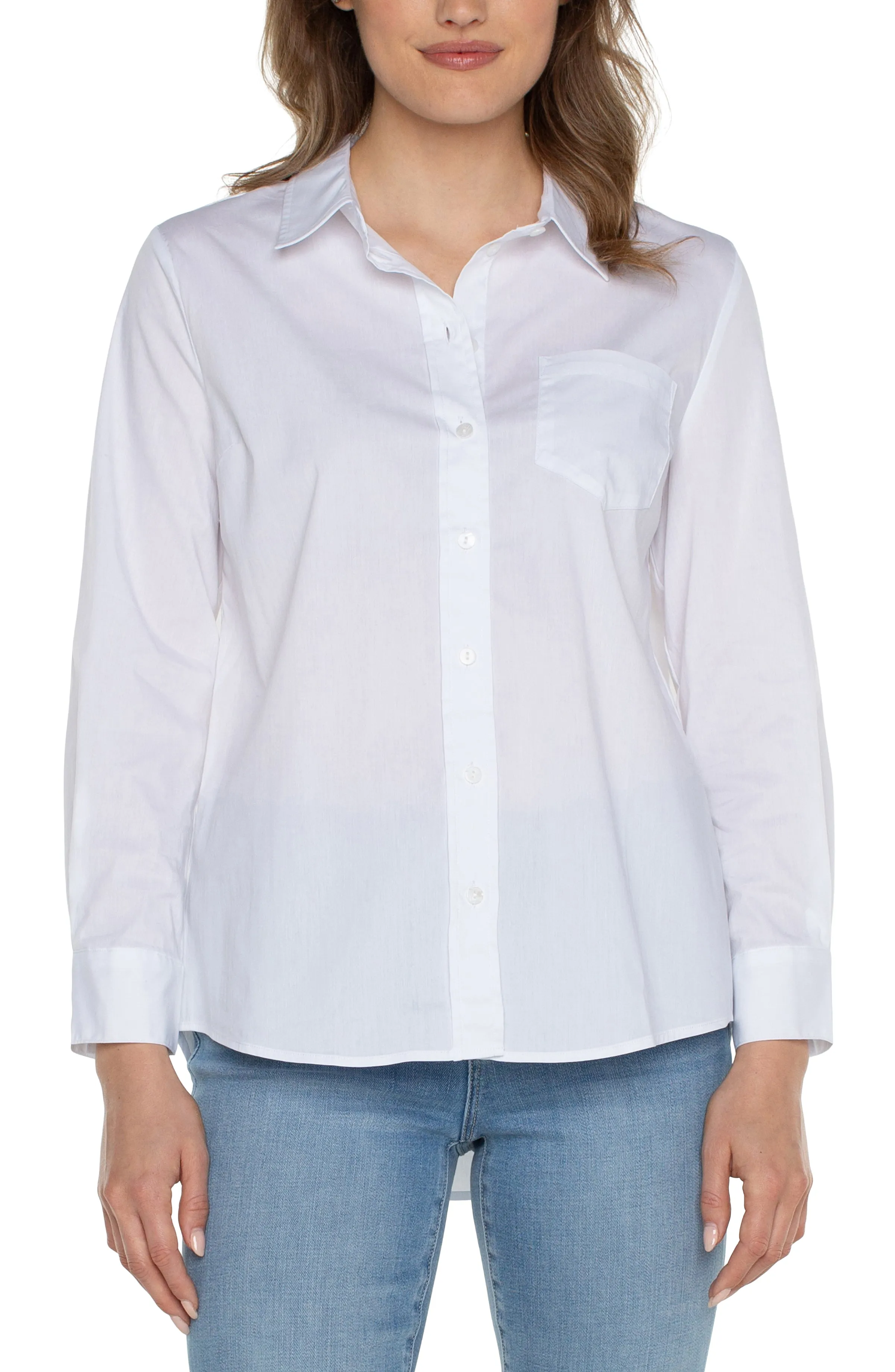 CLASSIC BUTTON FRONT POPLIN SHIRT sold by Liverpool Jeans Company product image thumbnail 5