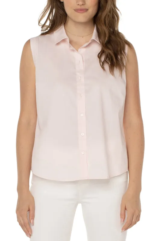 SLEEVELESS BUTTON FRONT SHIRT sold by Liverpool Jeans Company