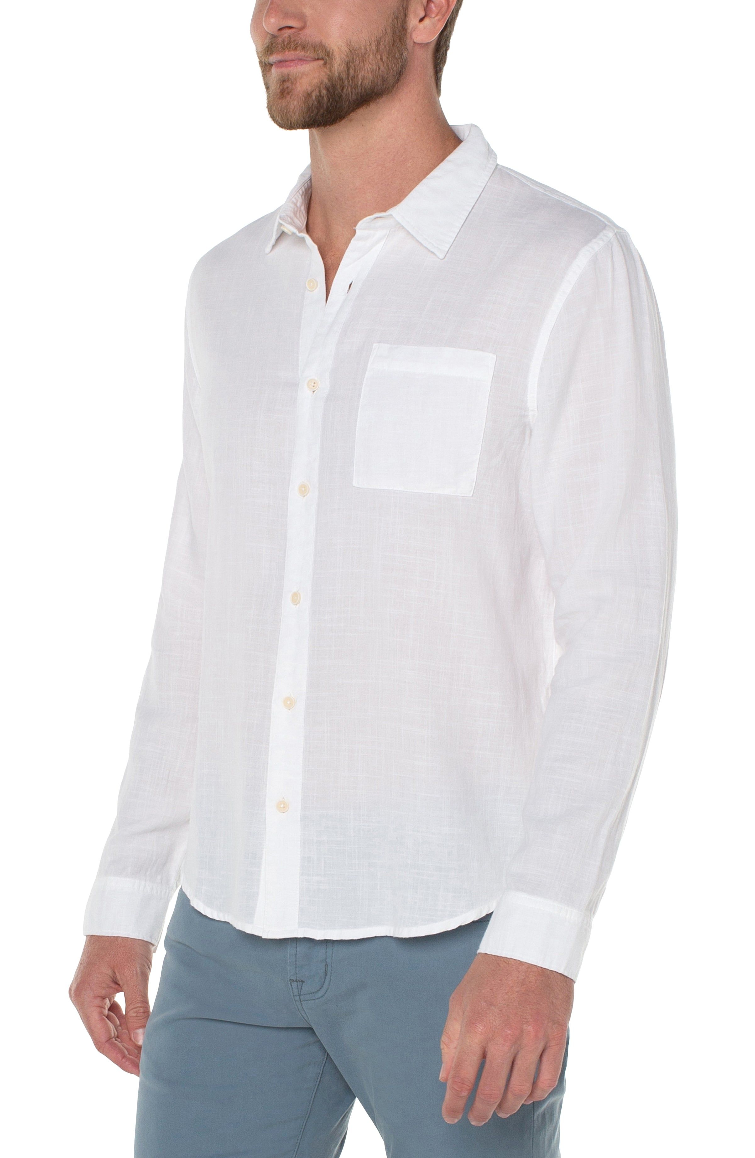 LONG SLEEVE GARMENT DYED SHIRT sold by Liverpool Jeans Company product image thumbnail 4