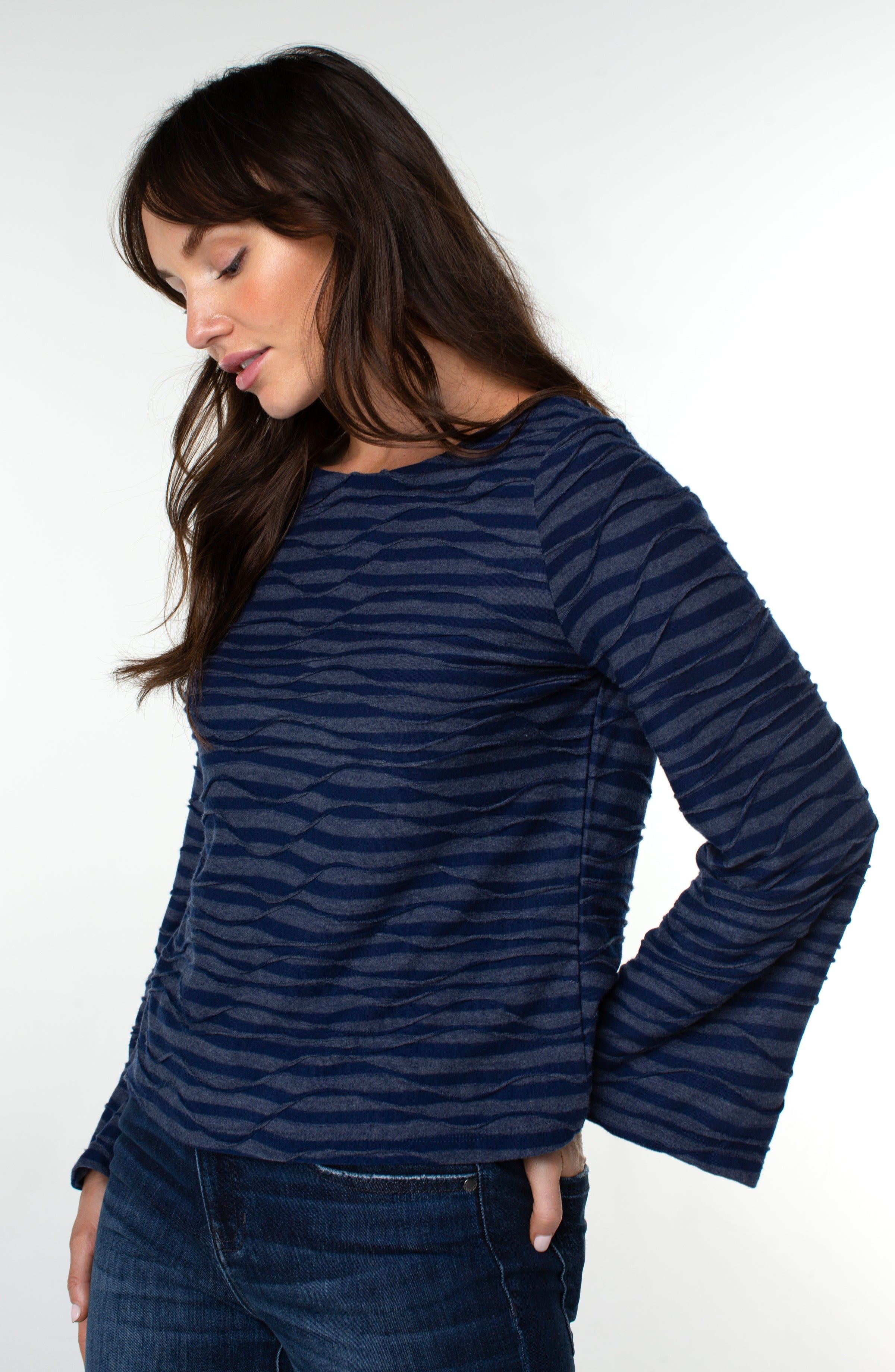 FLARED SLEEVE BOAT NECK KNIT TOP sold by Liverpool Jeans Company product image thumbnail 2