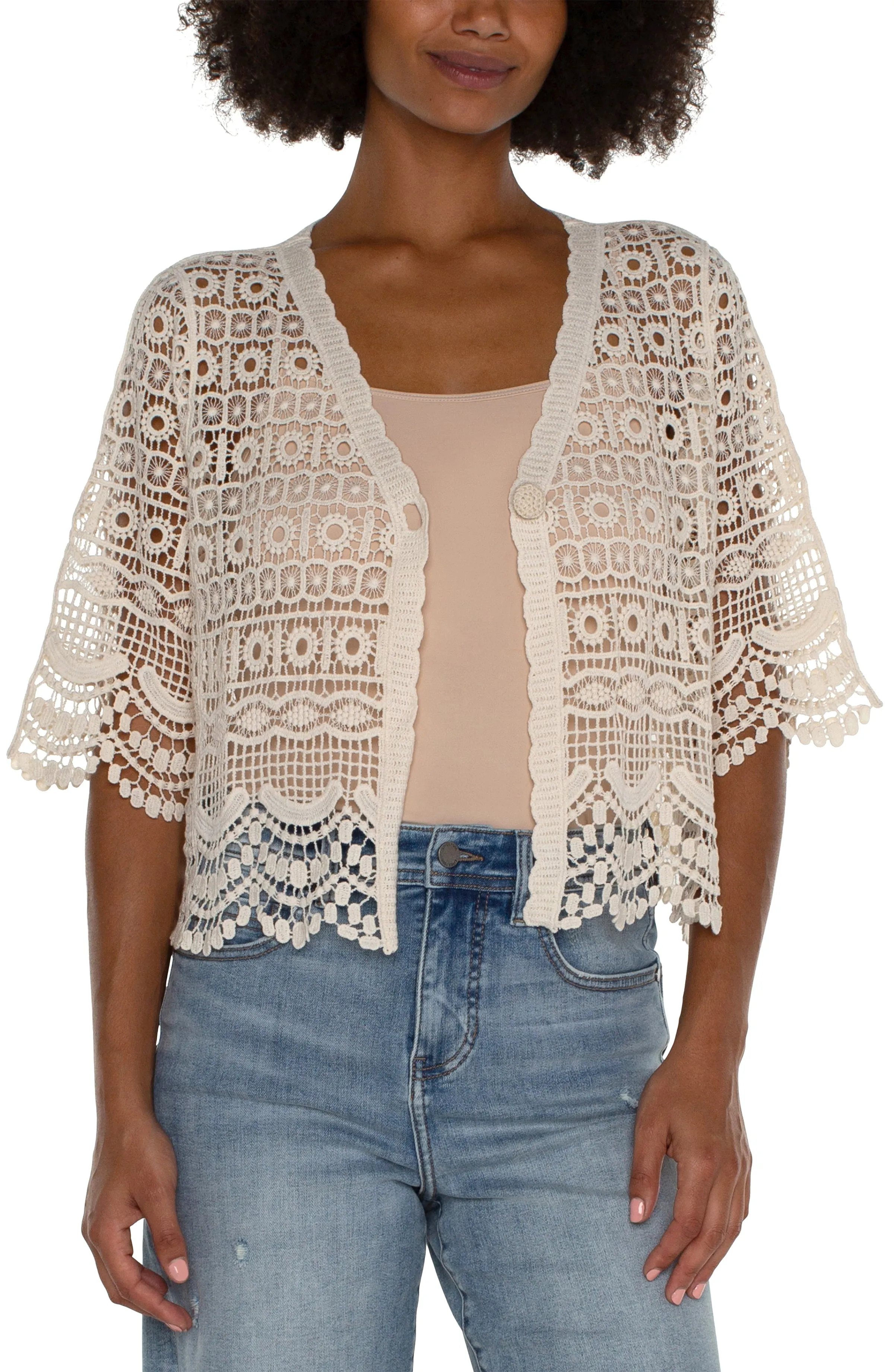 SHORT SLEEVE LACE BOLERO sold by Liverpool Jeans Company product image thumbnail 4