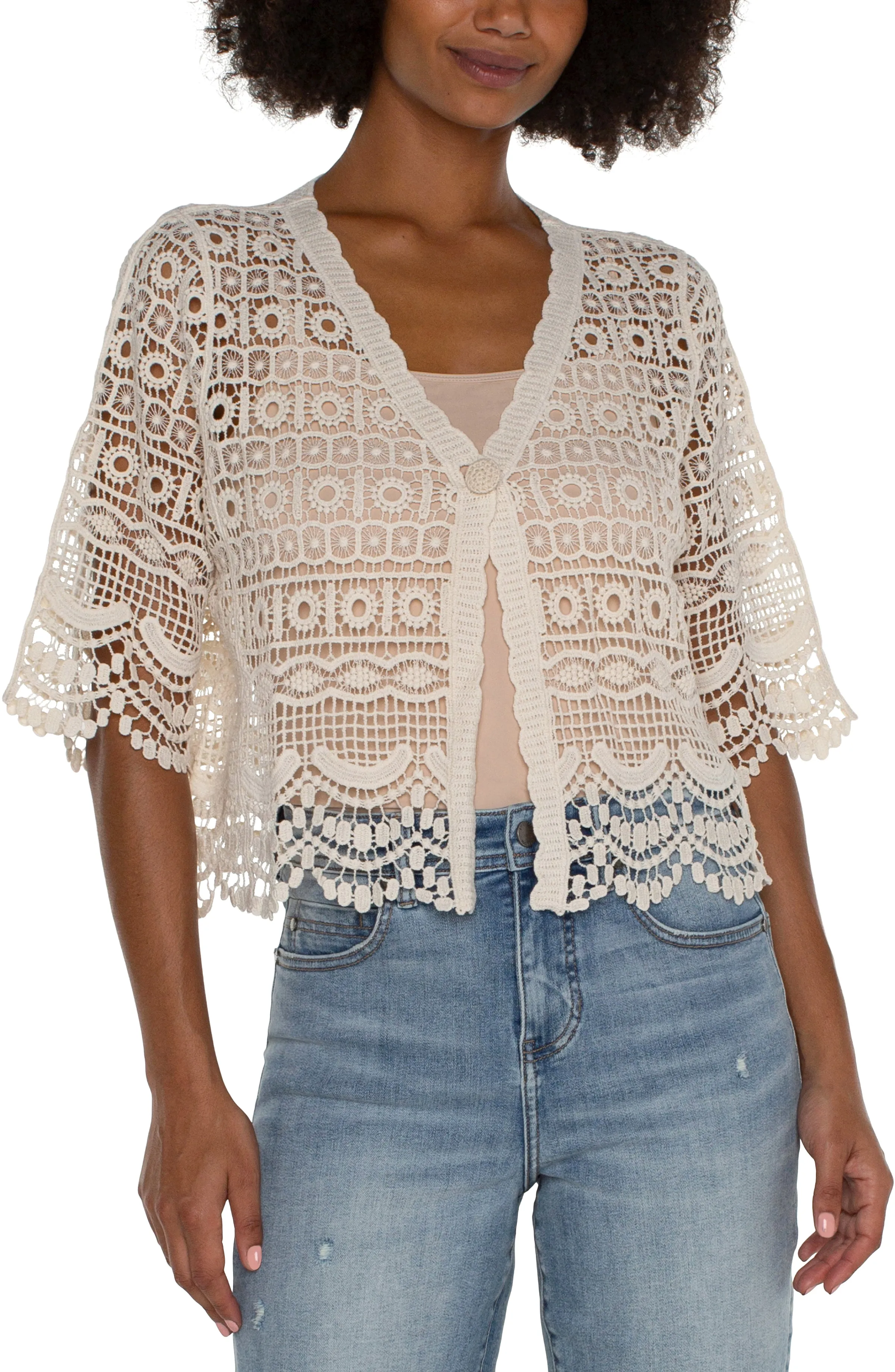 SHORT SLEEVE LACE BOLERO sold by Liverpool Jeans Company
