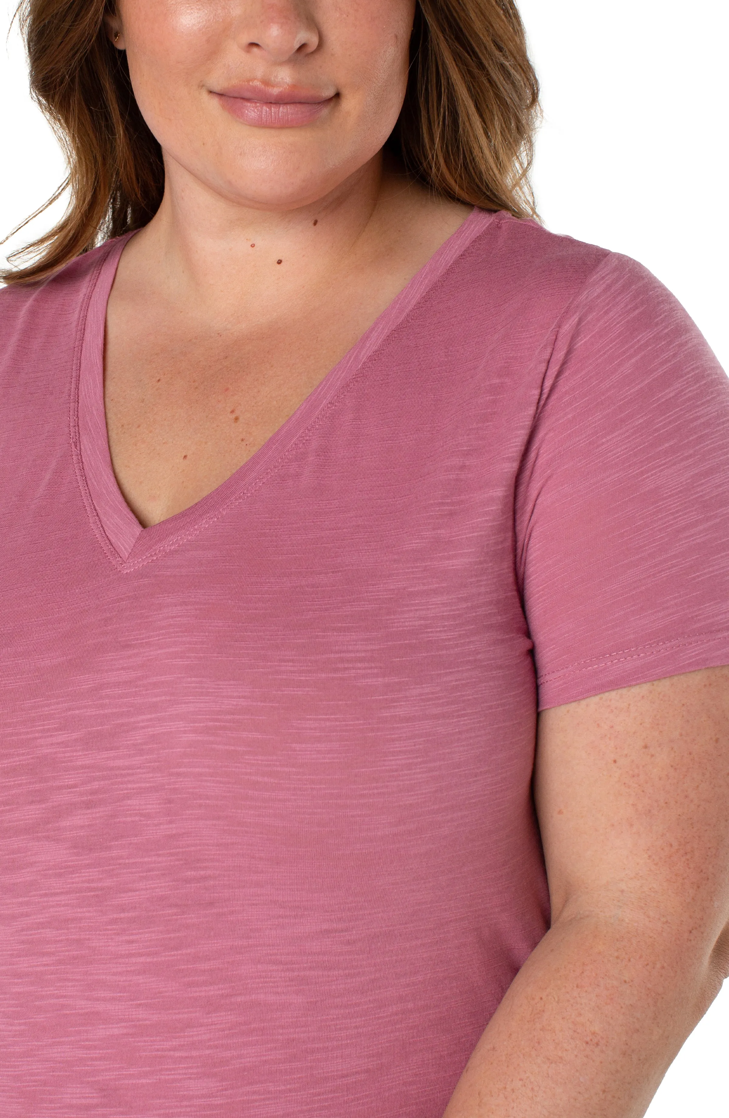 SLIM FIT V-NECK SLUB KNIT TEE sold by Liverpool Jeans Company product image thumbnail 2