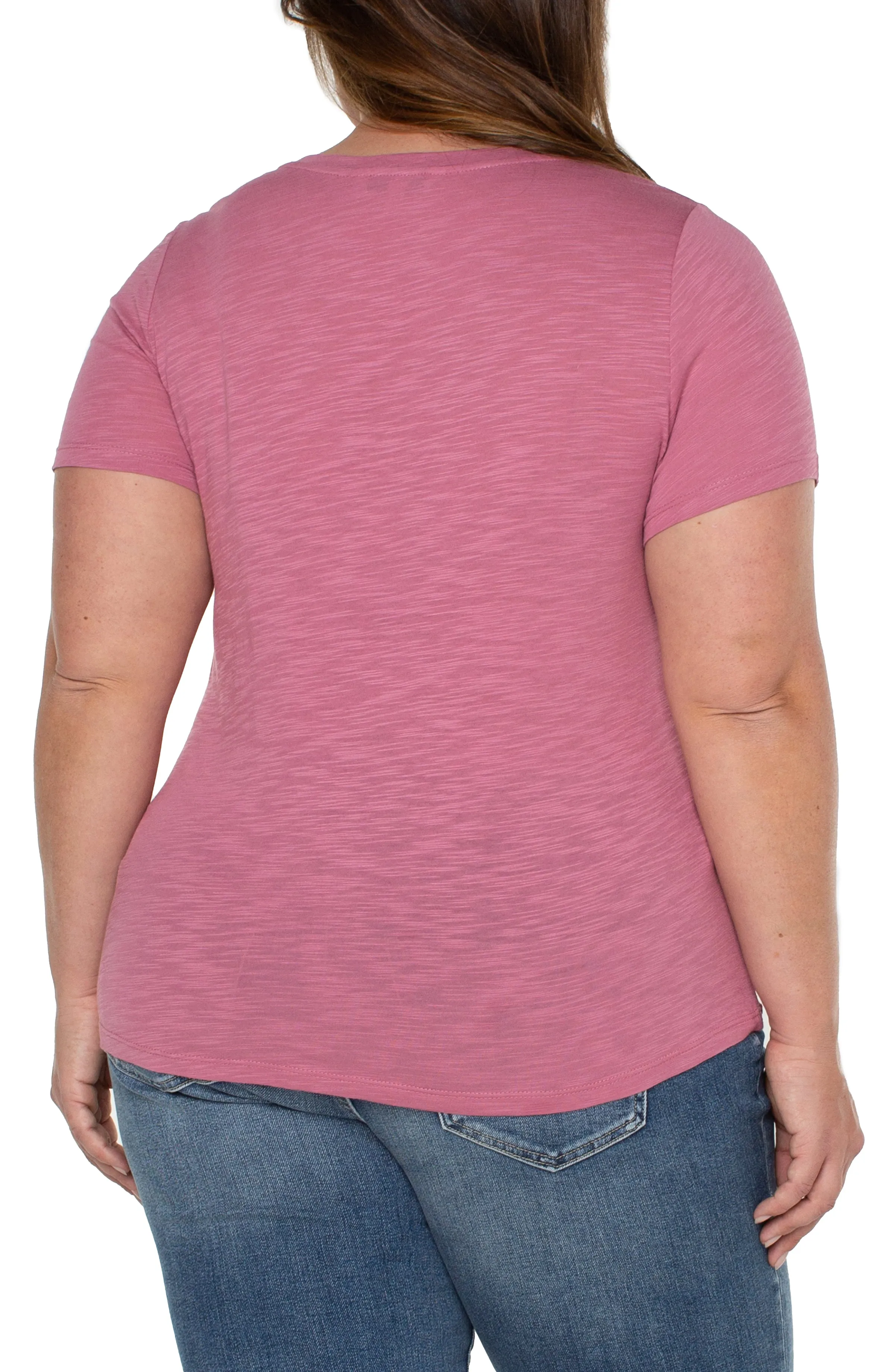 SLIM FIT V-NECK SLUB KNIT TEE sold by Liverpool Jeans Company product image thumbnail 4