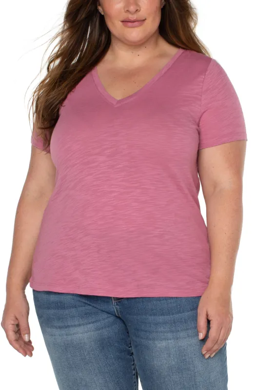 SLIM FIT V-NECK SLUB KNIT TEE sold by Liverpool Jeans Company