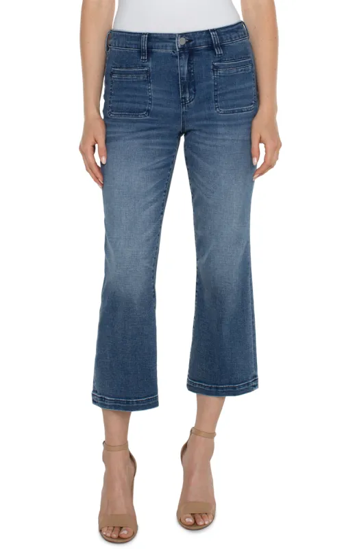 HANNAH CROP FLARE WITH WELT POCKETS - ECO sold by Liverpool Jeans Company