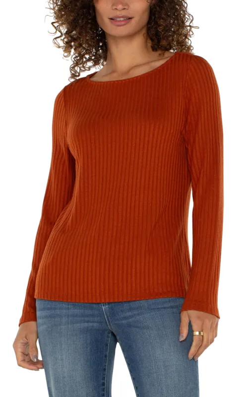 PETITE LONG SLEEVE BOAT NECK KNIT TOP sold by Liverpool Jeans Company