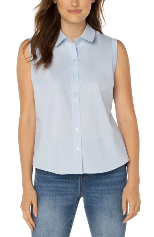 SLEEVELESS BUTTON FRONT SHIRT sold by Liverpool Jeans Company