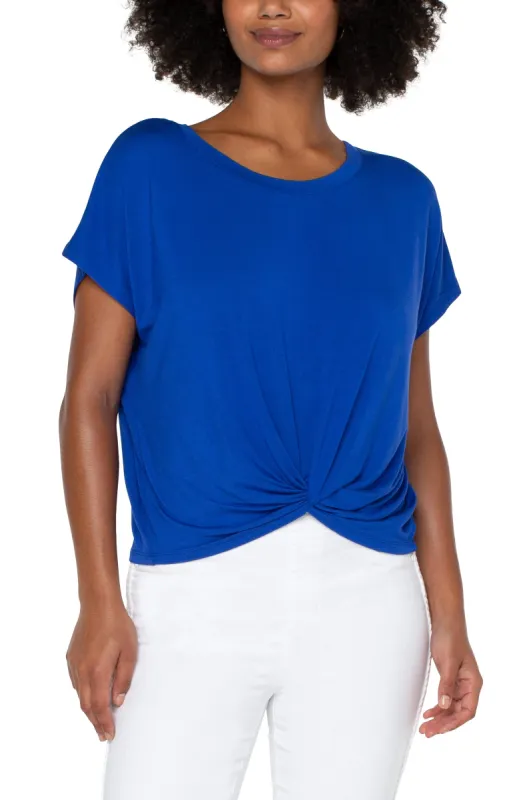 TWIST FRONT DOLMAN KNIT TEE sold by Liverpool Jeans Company