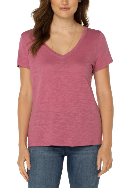 SLIM FIT V-NECK SLUB KNIT TEE sold by Liverpool Jeans Company