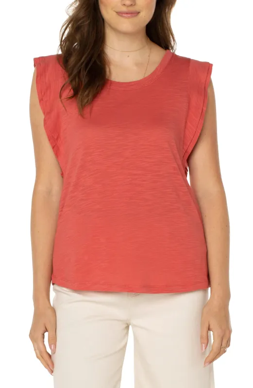 DOUBLE FLUTTER SLEEVE KNIT TOP sold by Liverpool Jeans Company