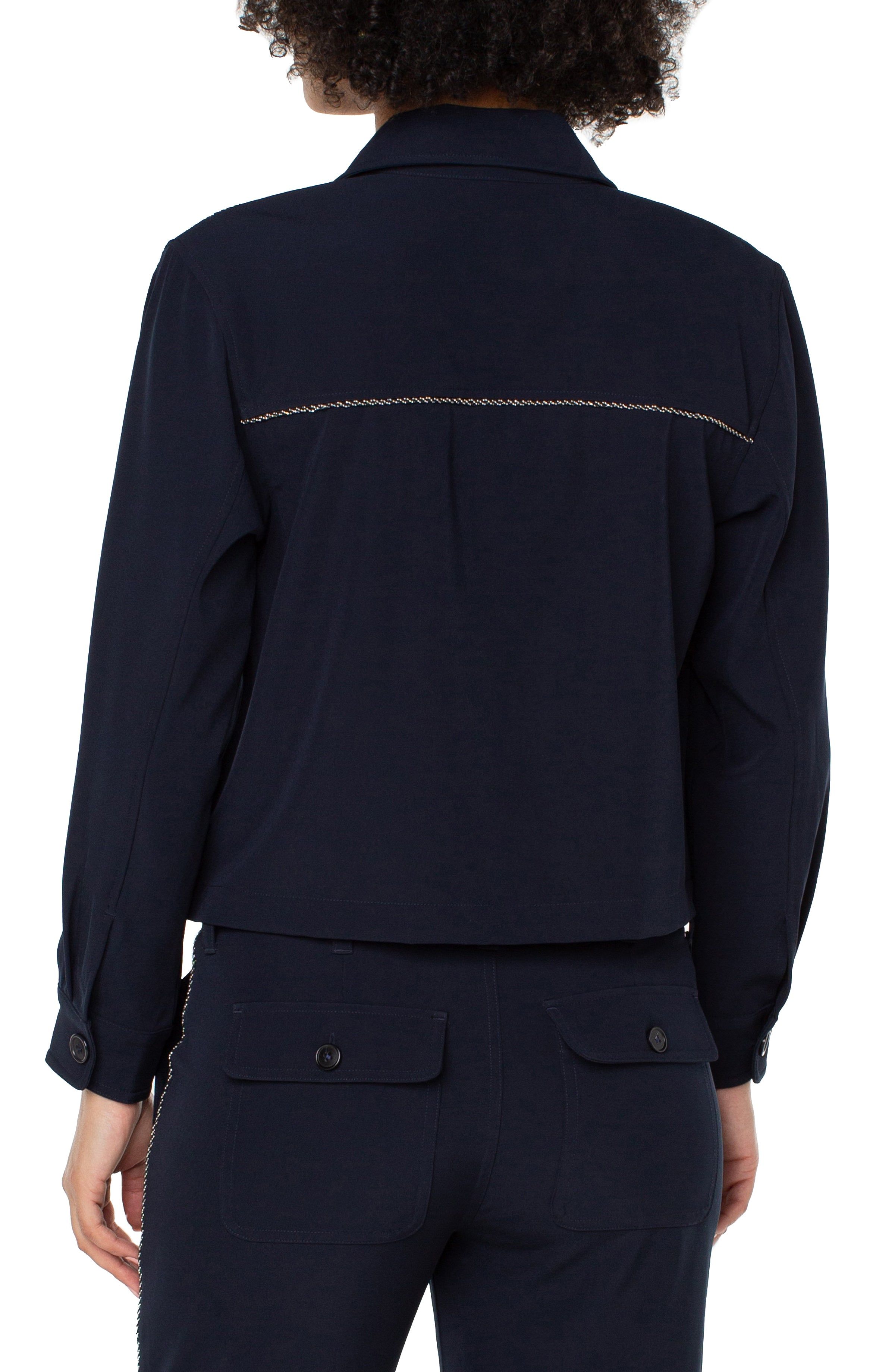 CROPPED SHACKET WITH CHAIN TRIM sold by Liverpool Jeans Company product image thumbnail 2