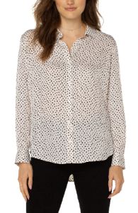 BUTTON UP WOVEN BLOUSE sold by Liverpool Jeans Company